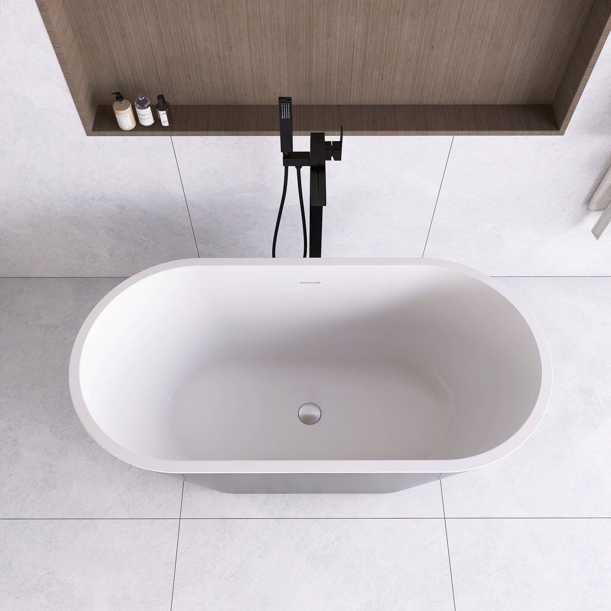 51 in. Acrylic Flatbottom Non-Whirlpool Bathtub in White