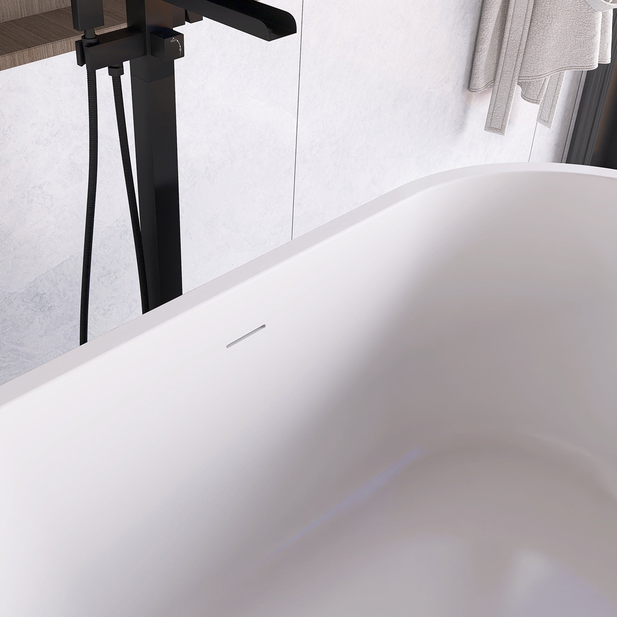 51 in. Acrylic Flatbottom Non-Whirlpool Bathtub in White
