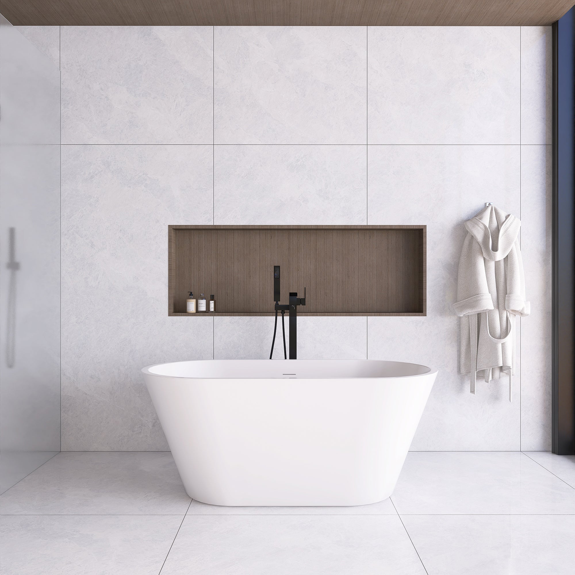 51 in. Acrylic Flatbottom Non-Whirlpool Bathtub in White