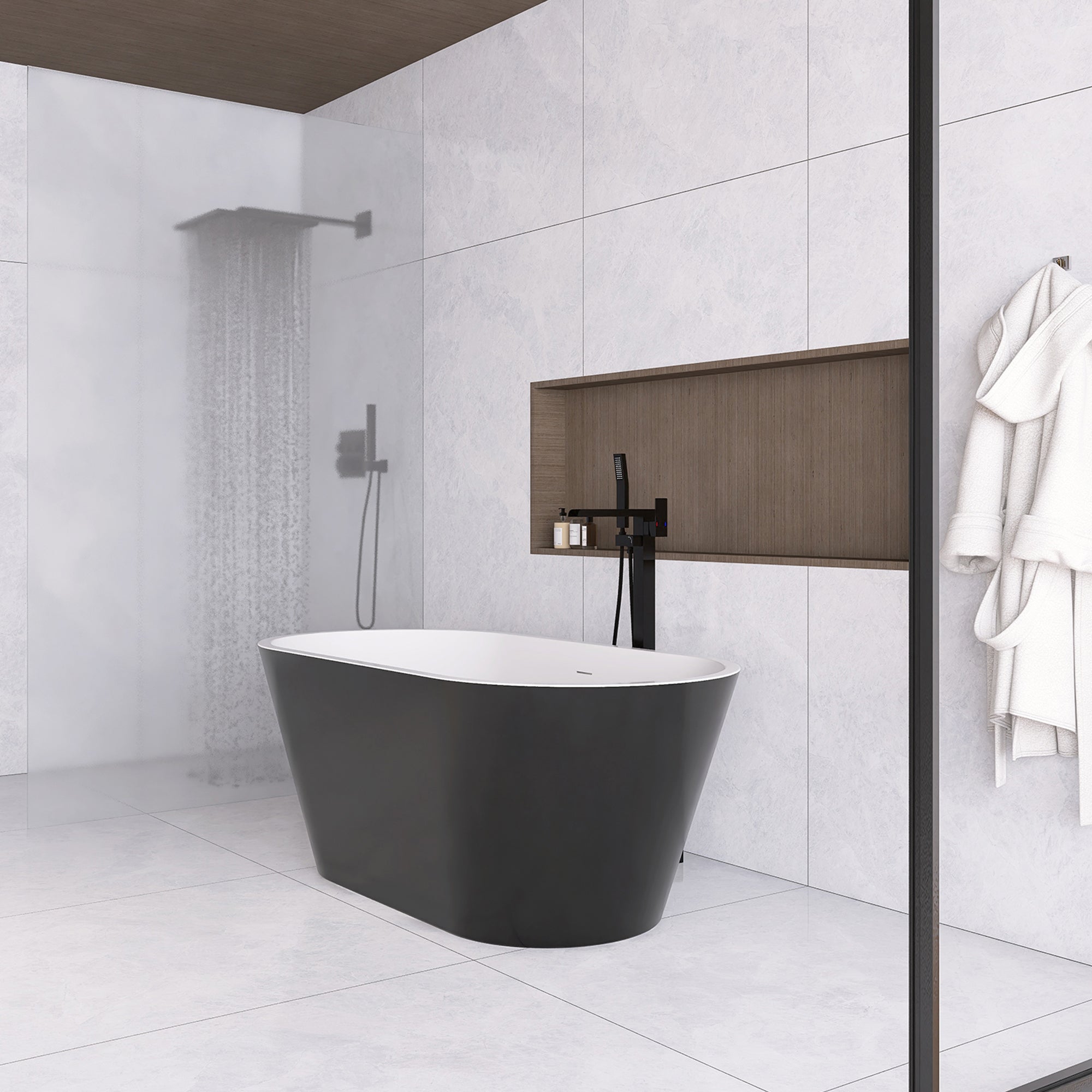 51 in. Acrylic Flatbottom Non-Whirlpool Bathtub in White