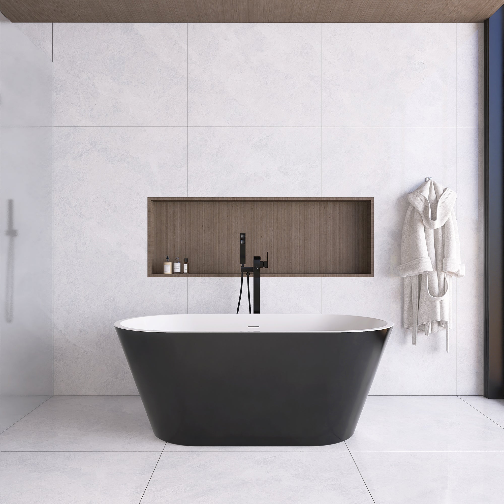 51 in. Acrylic Flatbottom Non-Whirlpool Bathtub in White