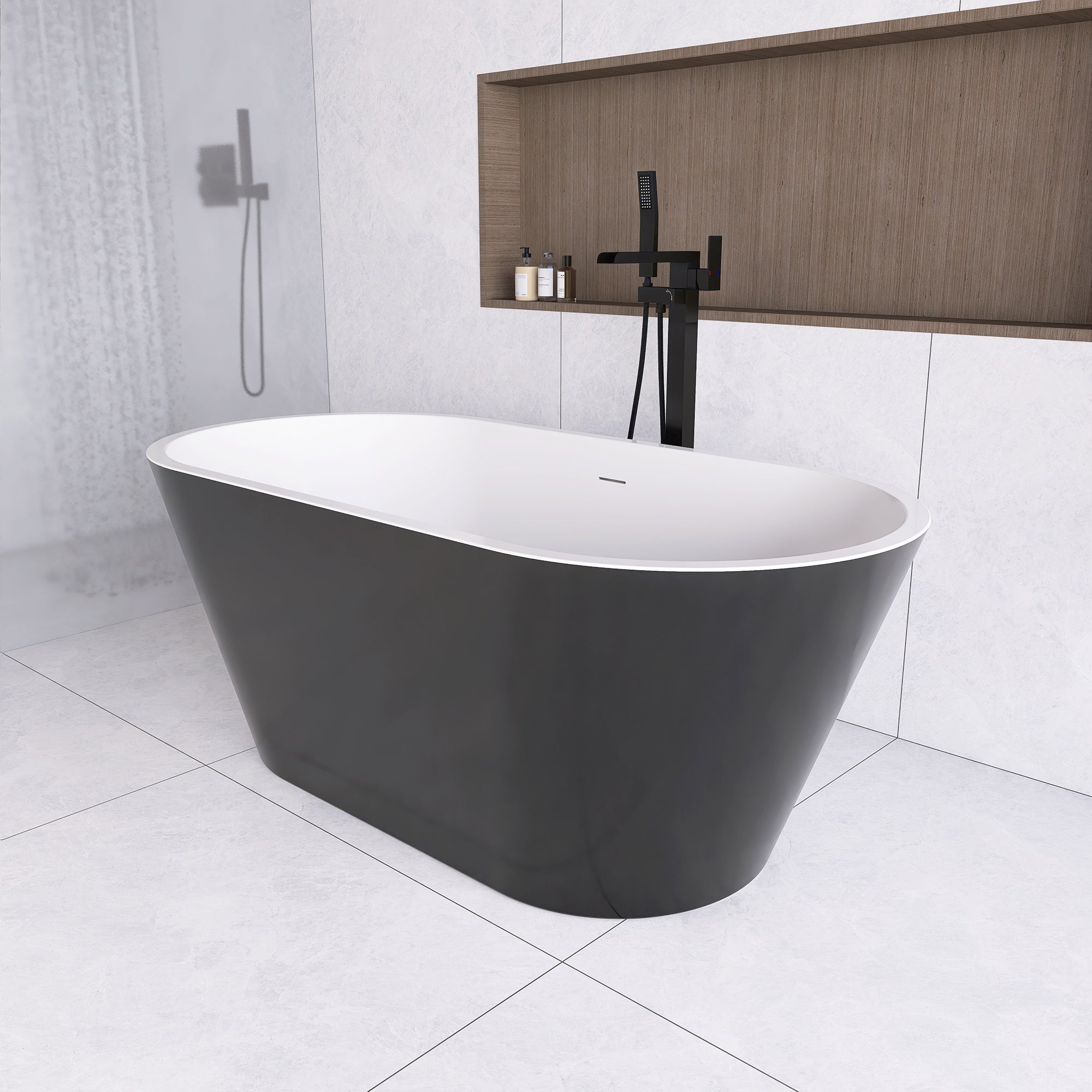51 in. Acrylic Flatbottom Non-Whirlpool Bathtub in White
