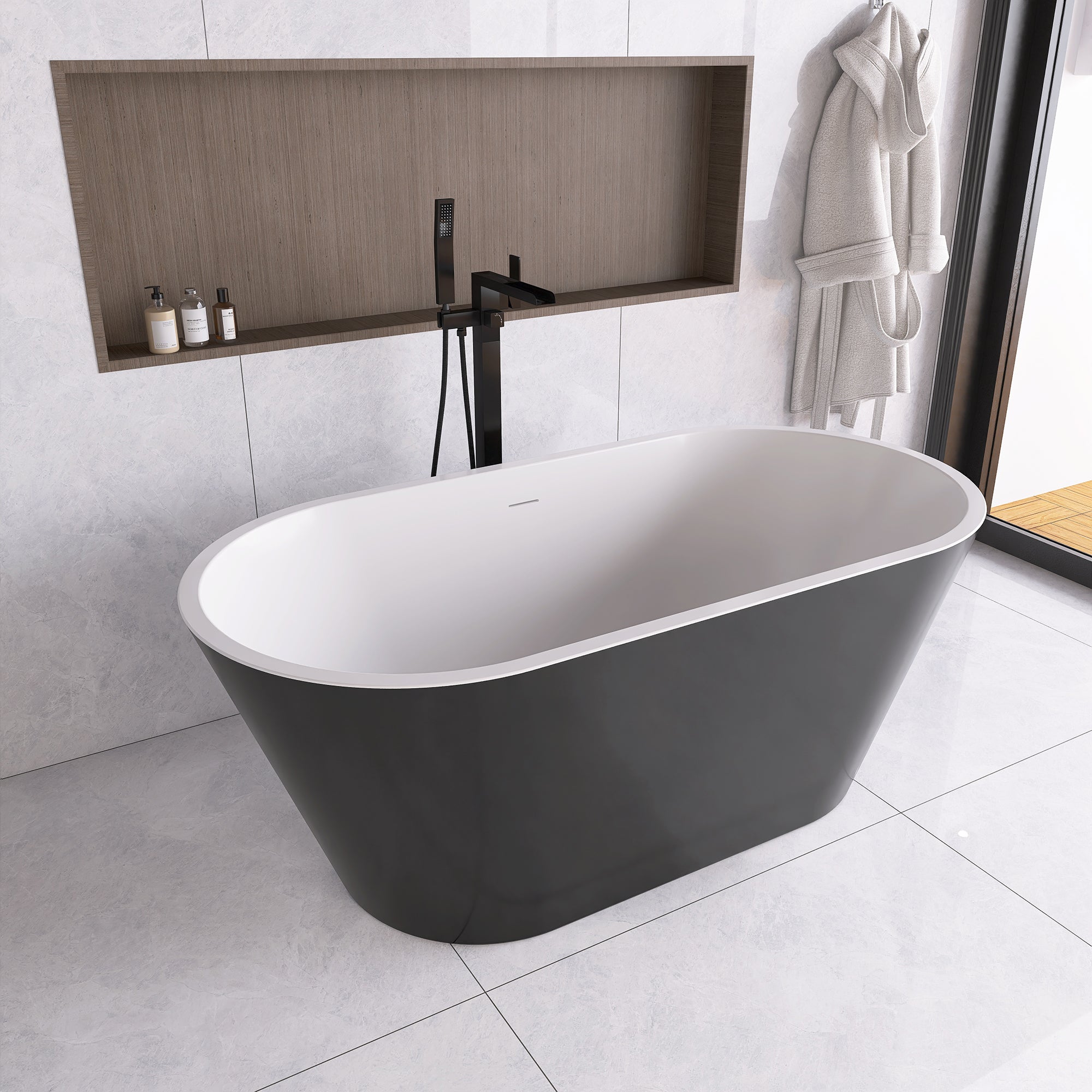 51 in. Acrylic Flatbottom Non-Whirlpool Bathtub in White