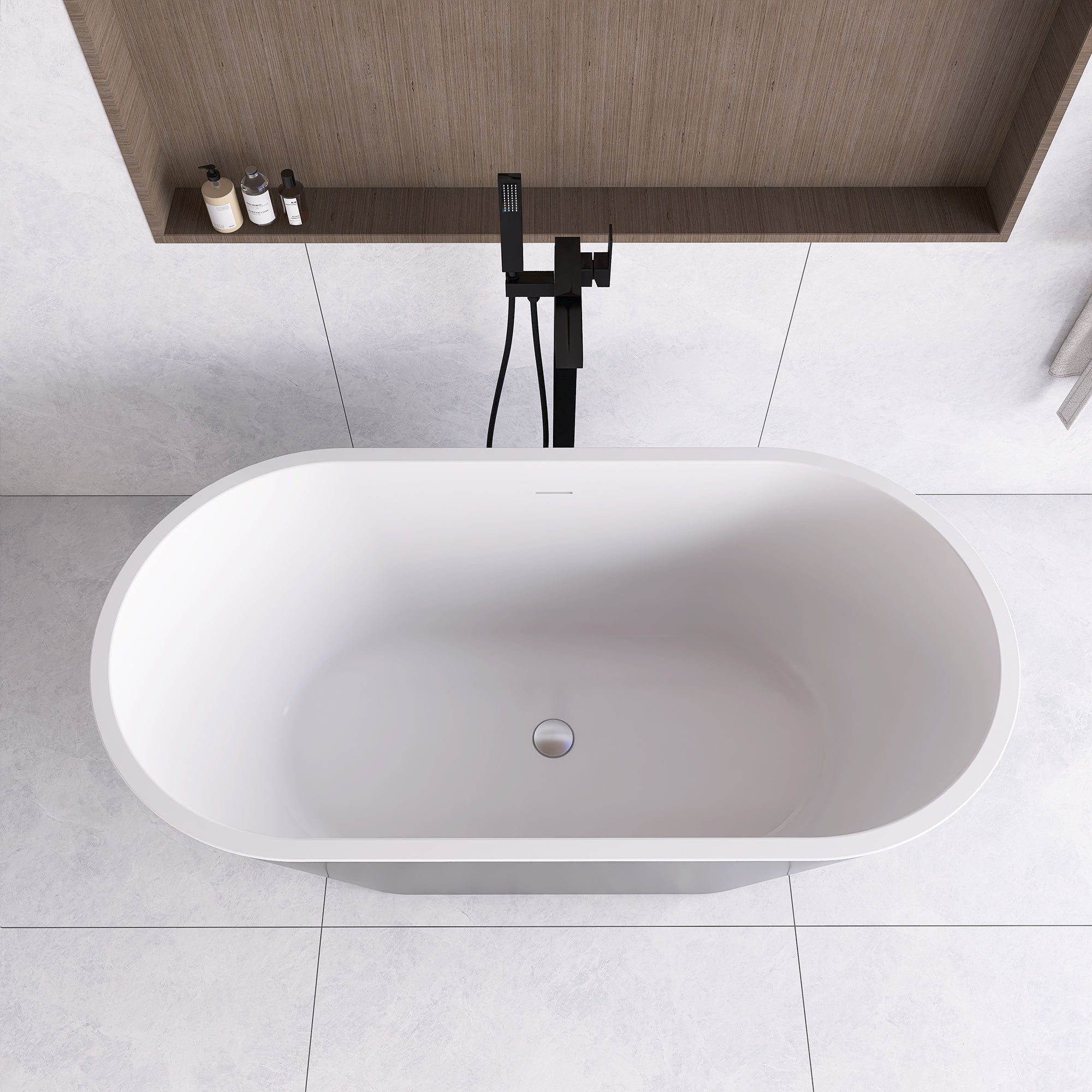 51 in. Acrylic Flatbottom Non-Whirlpool Bathtub in White