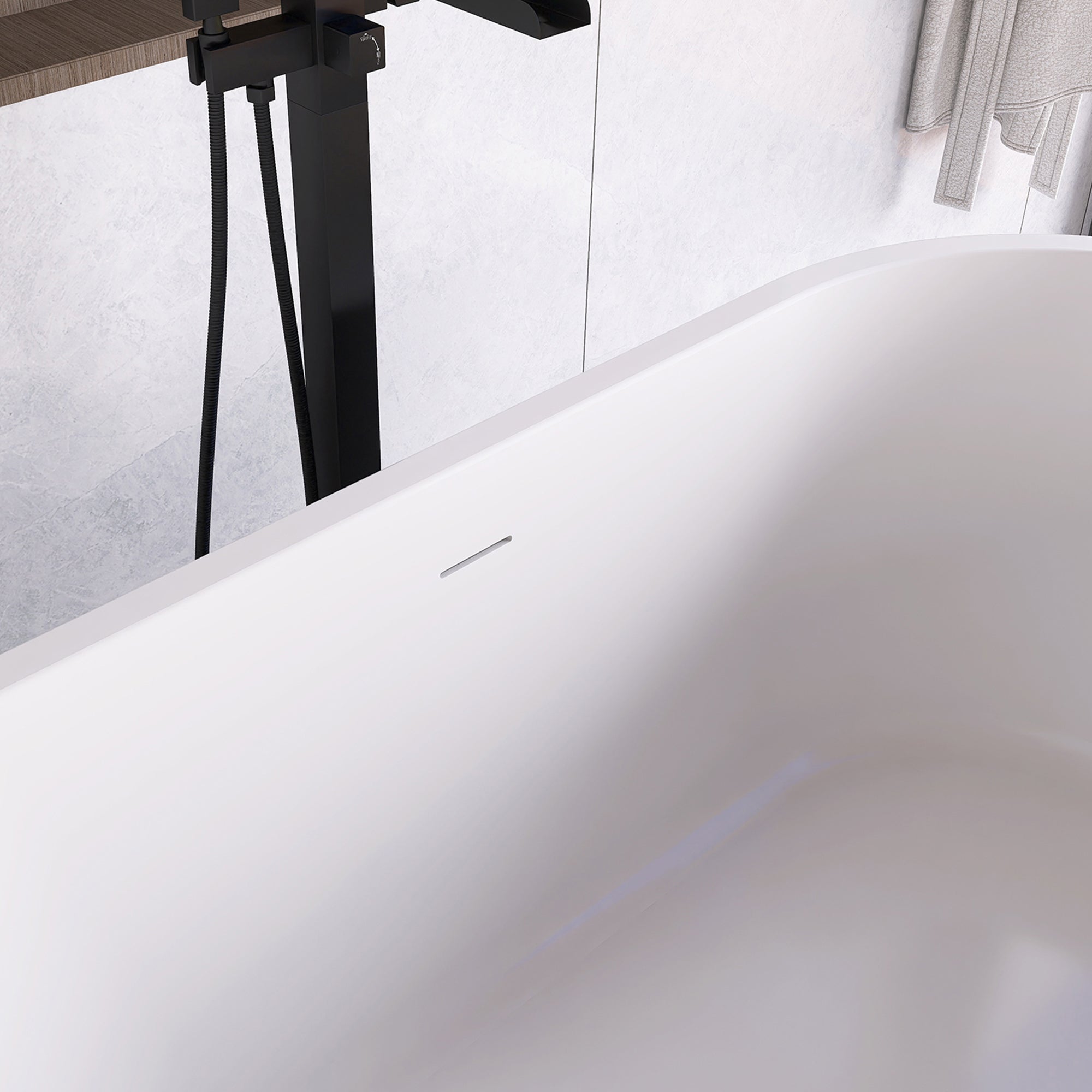 51 in. Acrylic Flatbottom Non-Whirlpool Bathtub in White
