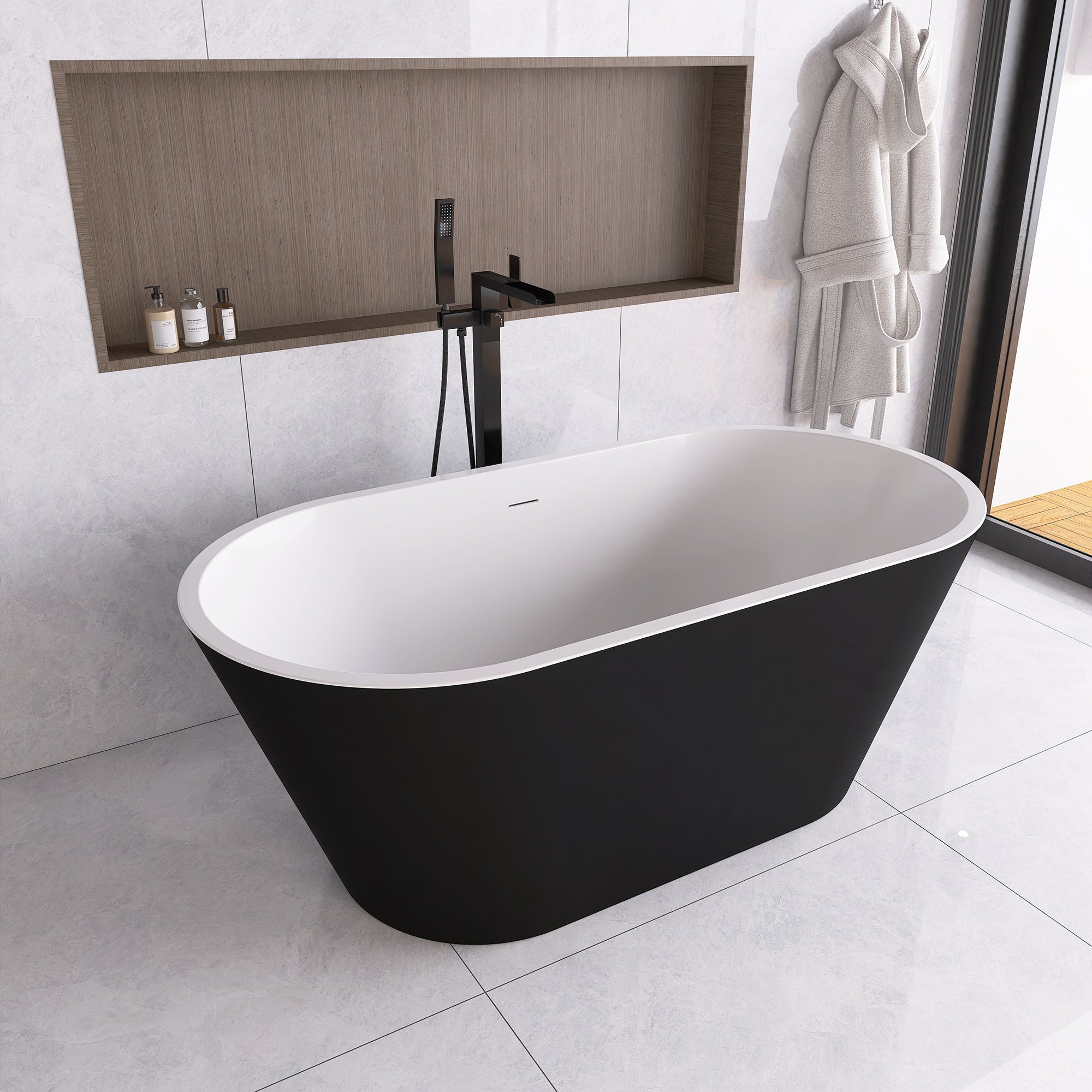 51 in. Acrylic Flatbottom Non-Whirlpool Bathtub in White