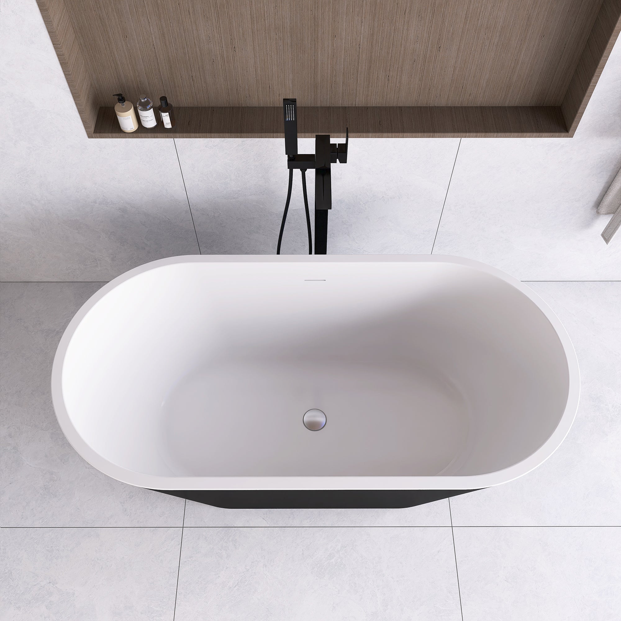 51 in. Acrylic Flatbottom Non-Whirlpool Bathtub in White