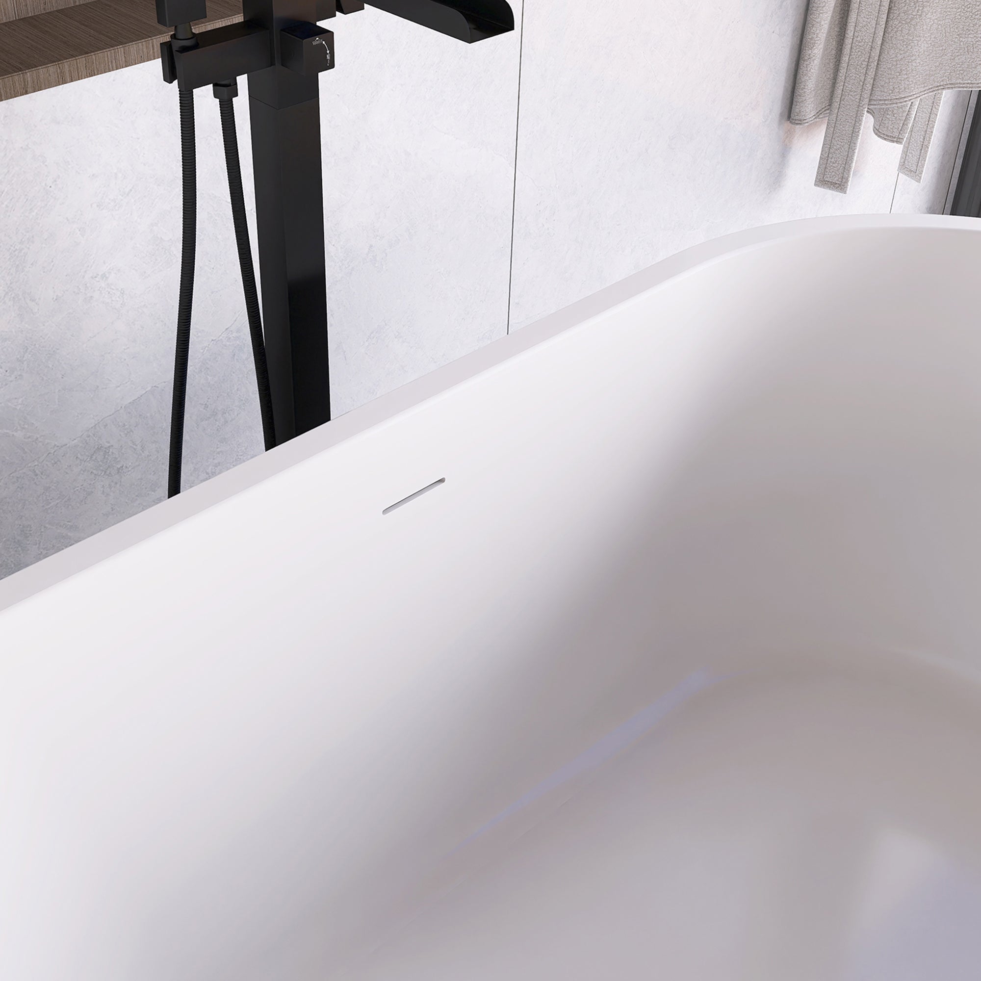 51 in. Acrylic Flatbottom Non-Whirlpool Bathtub in White