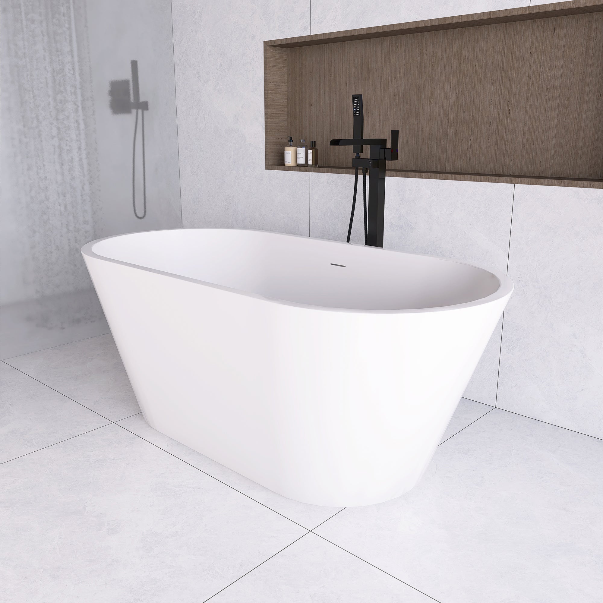 51 in. Acrylic Flatbottom Non-Whirlpool Bathtub in White