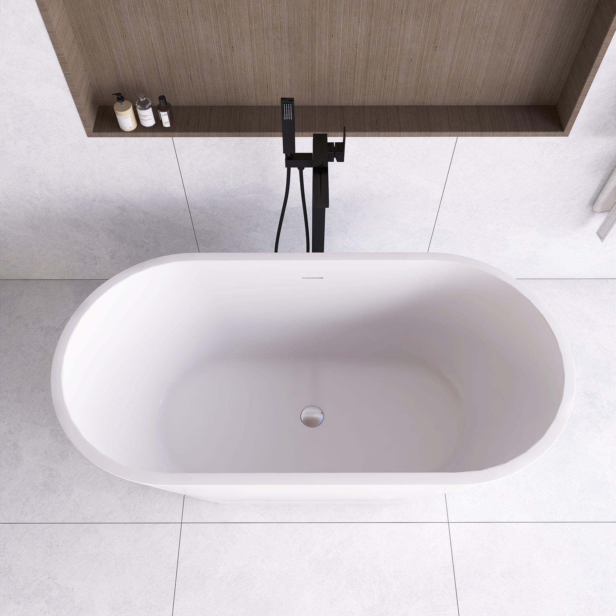 51 in. Acrylic Flatbottom Non-Whirlpool Bathtub in White