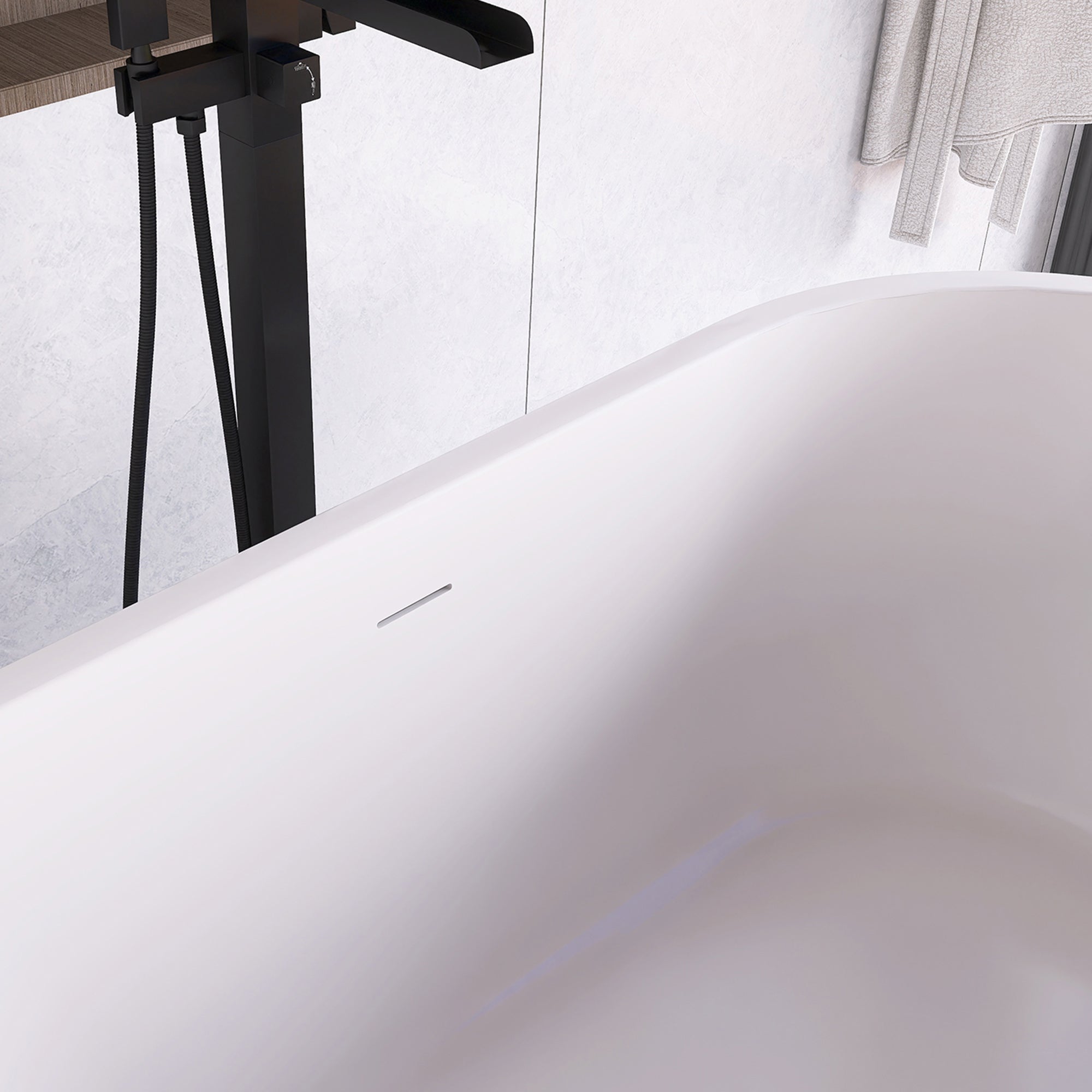 51 in. Acrylic Flatbottom Non-Whirlpool Bathtub in White