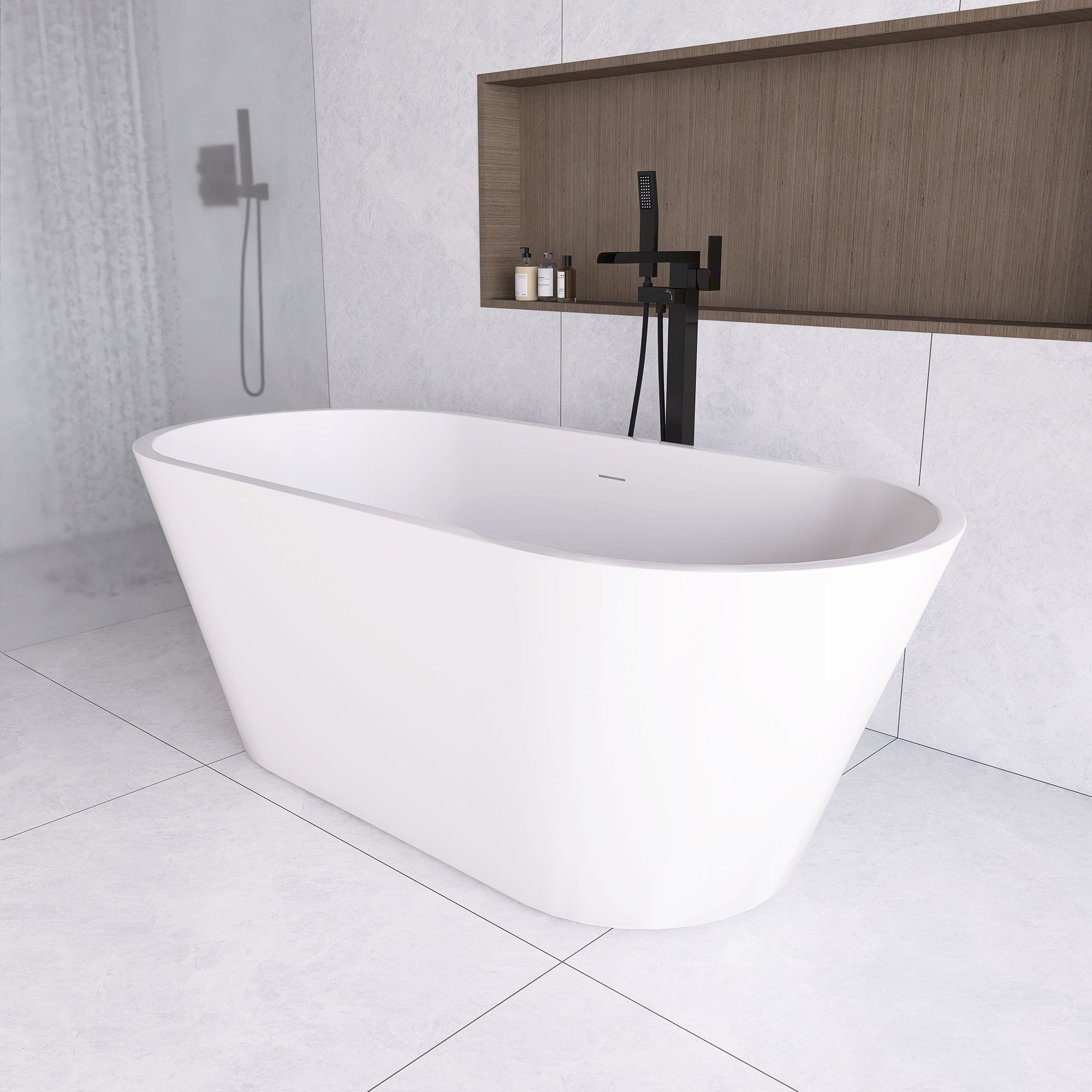51 in. Acrylic Flatbottom Non-Whirlpool Bathtub in White