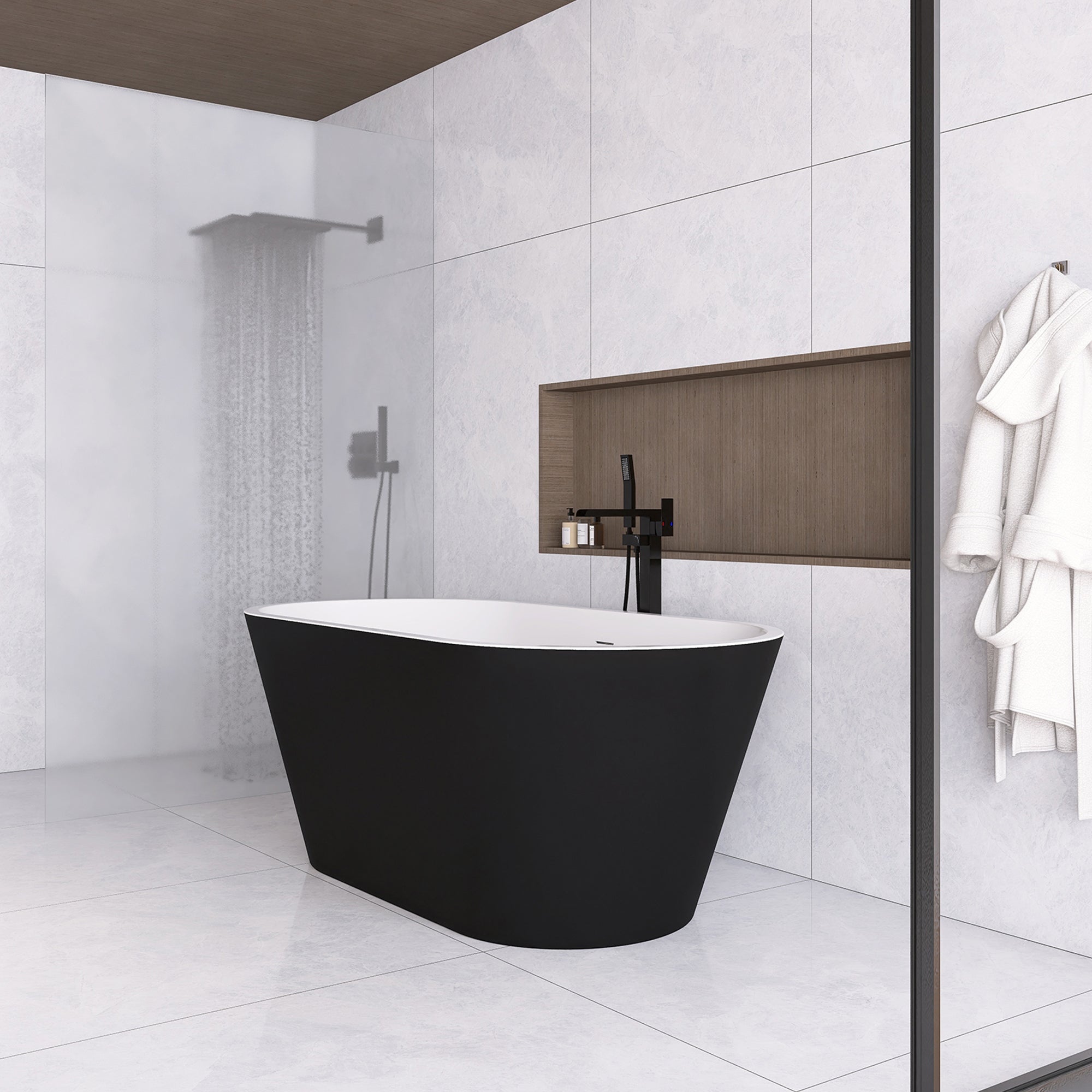 51 in. Acrylic Flatbottom Non-Whirlpool Bathtub in White