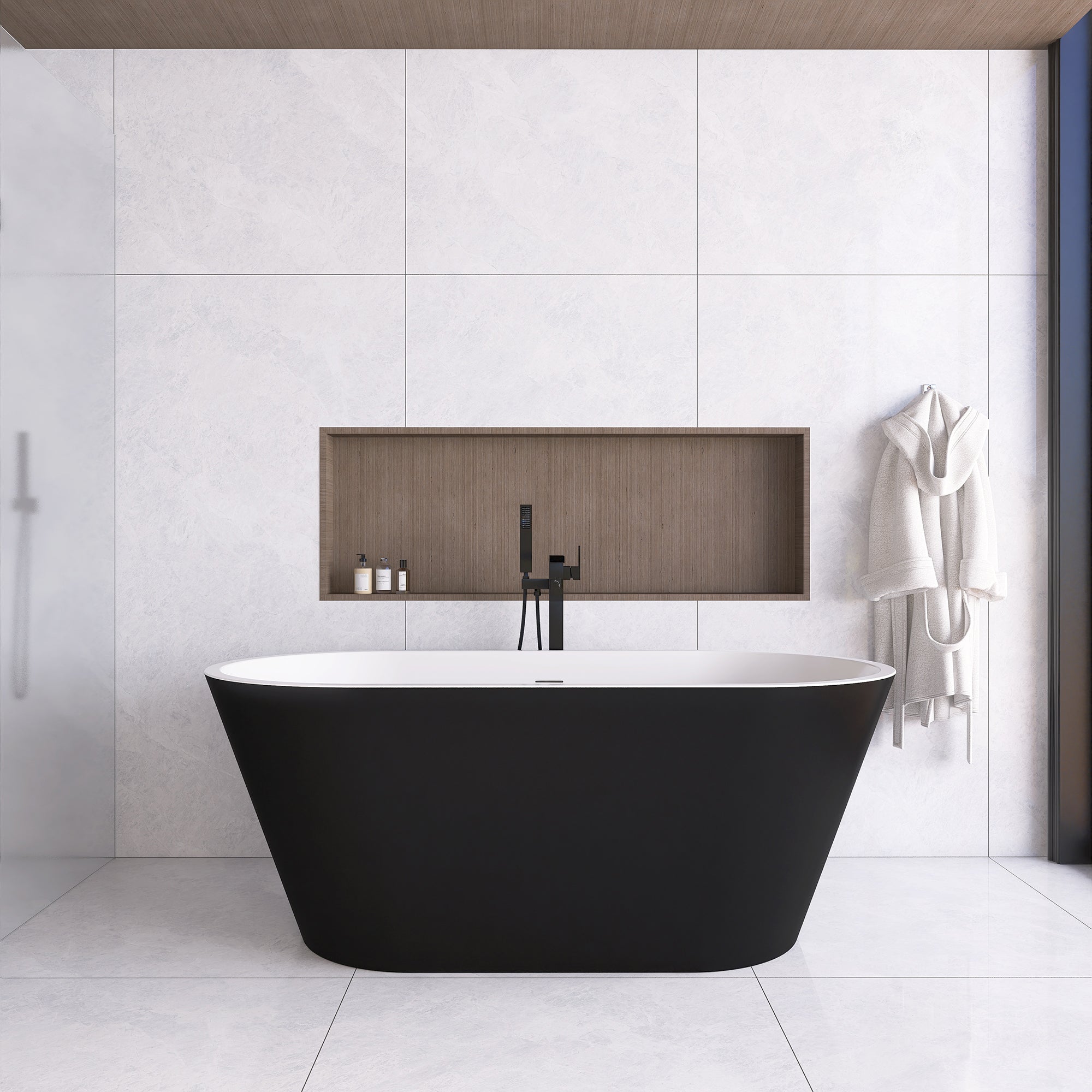 51 in. Acrylic Flatbottom Non-Whirlpool Bathtub in White