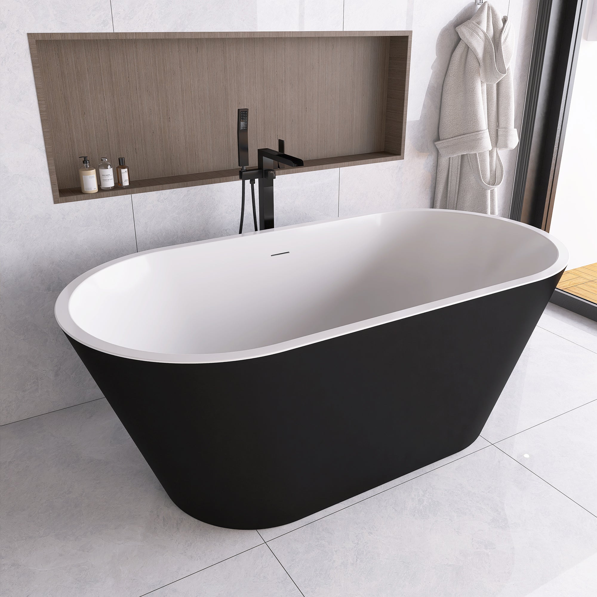 51 in. Acrylic Flatbottom Non-Whirlpool Bathtub in White