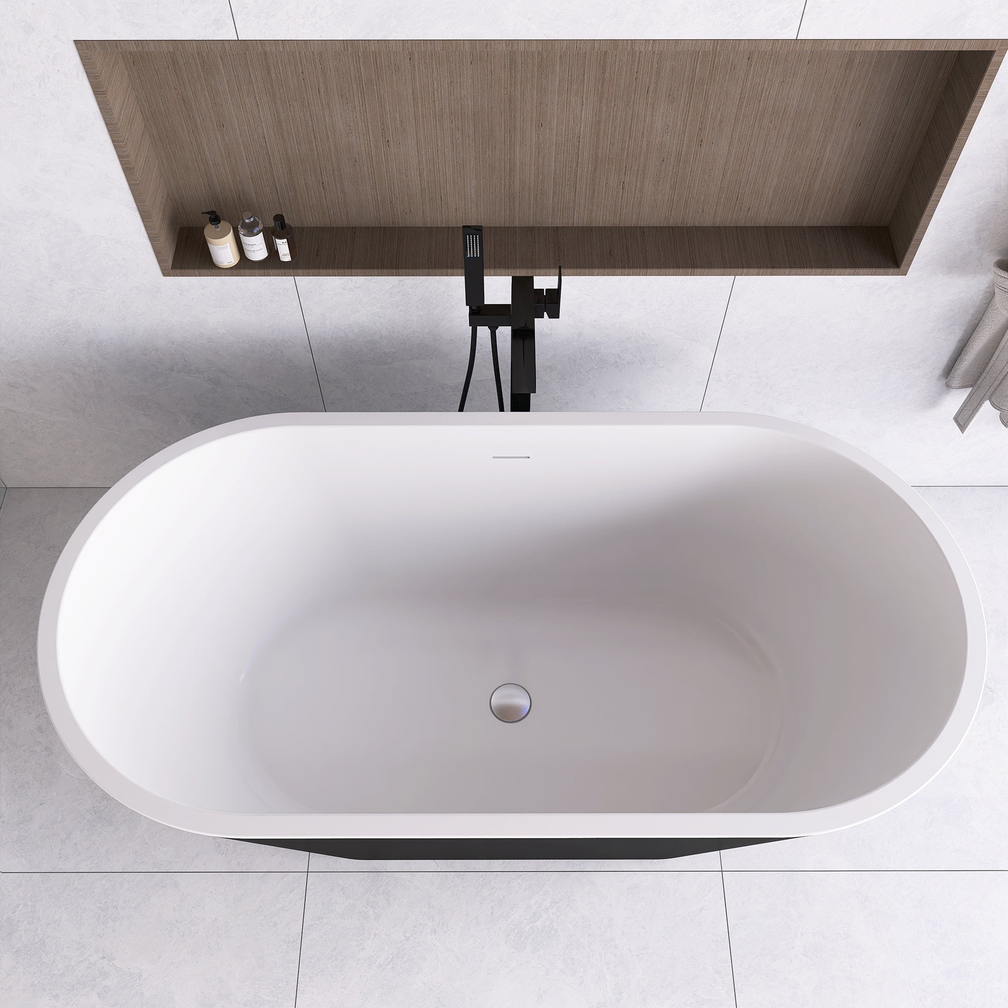 51 in. Acrylic Flatbottom Non-Whirlpool Bathtub in White