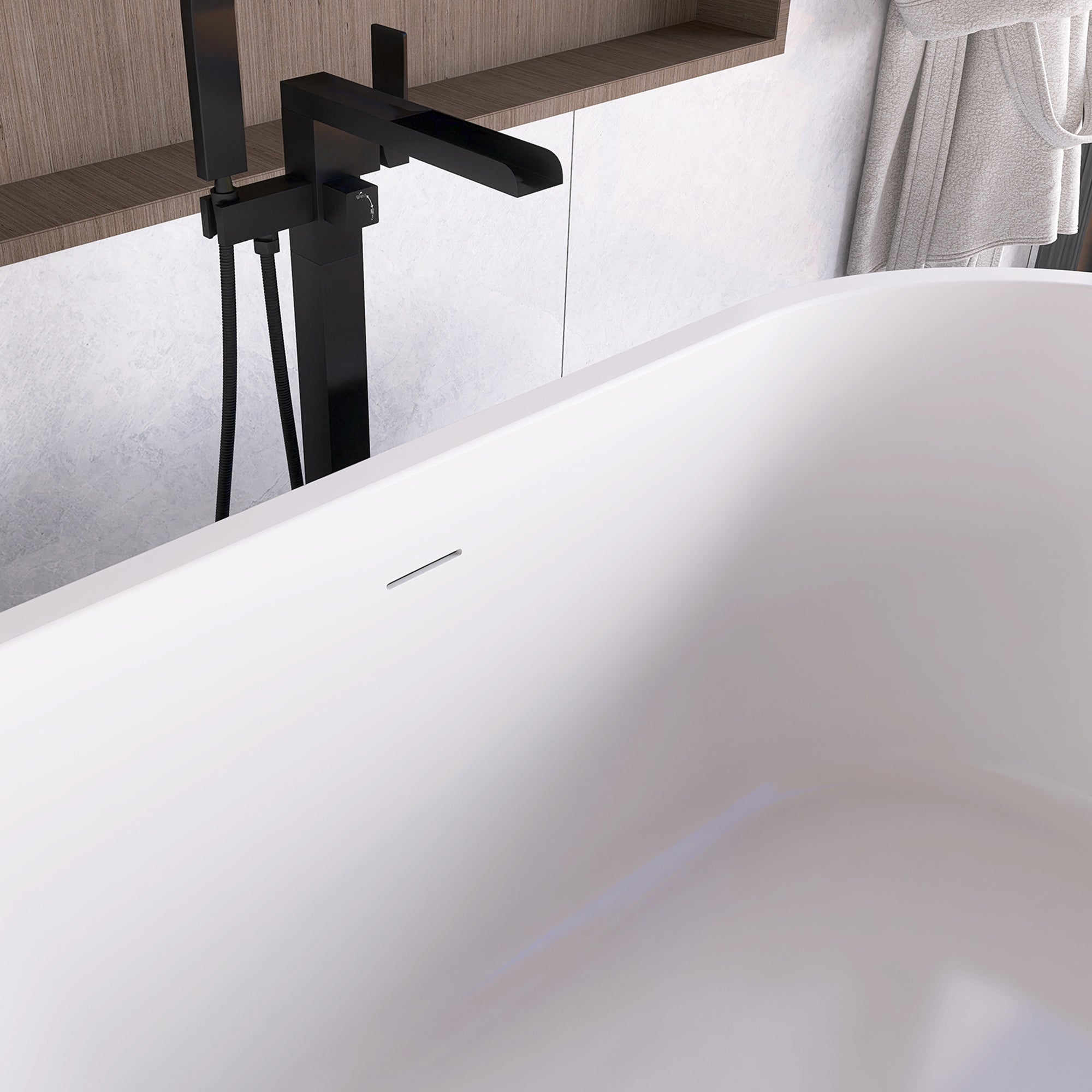 51 in. Acrylic Flatbottom Non-Whirlpool Bathtub in White