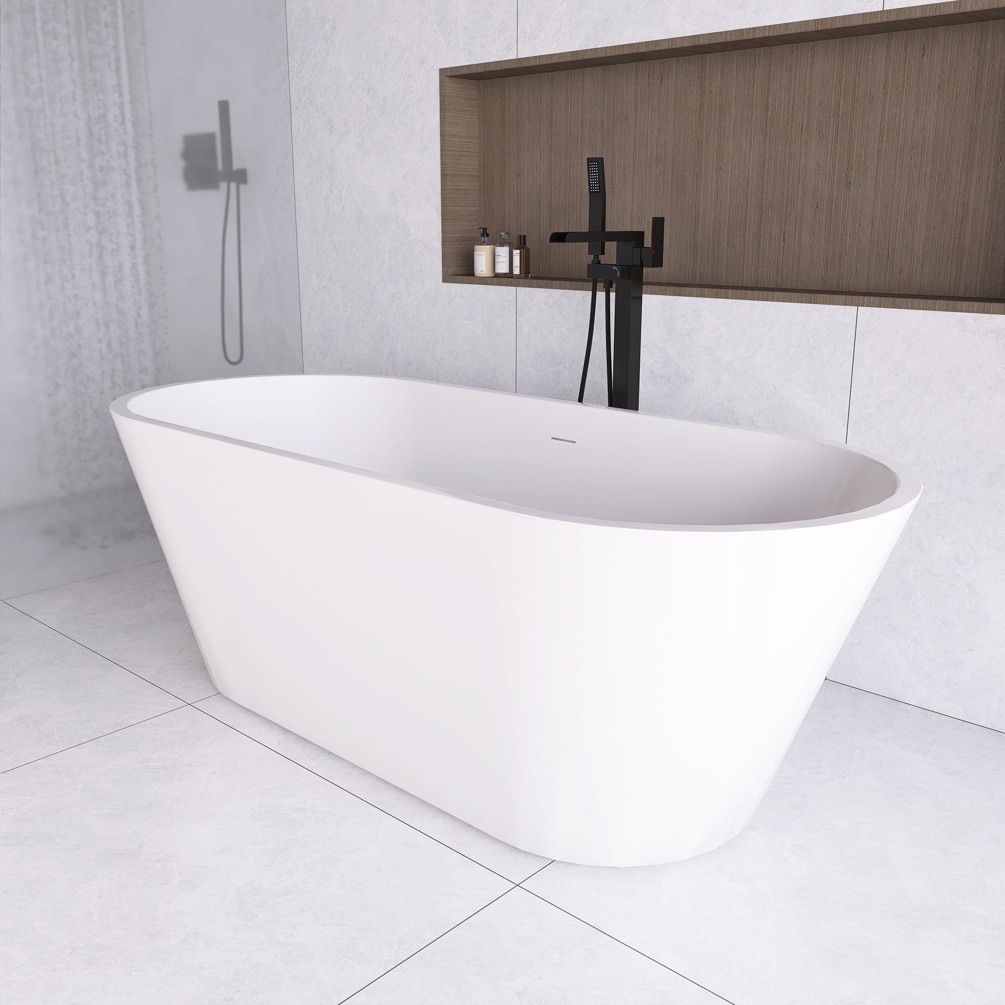 51 in. Acrylic Flatbottom Non-Whirlpool Bathtub in White