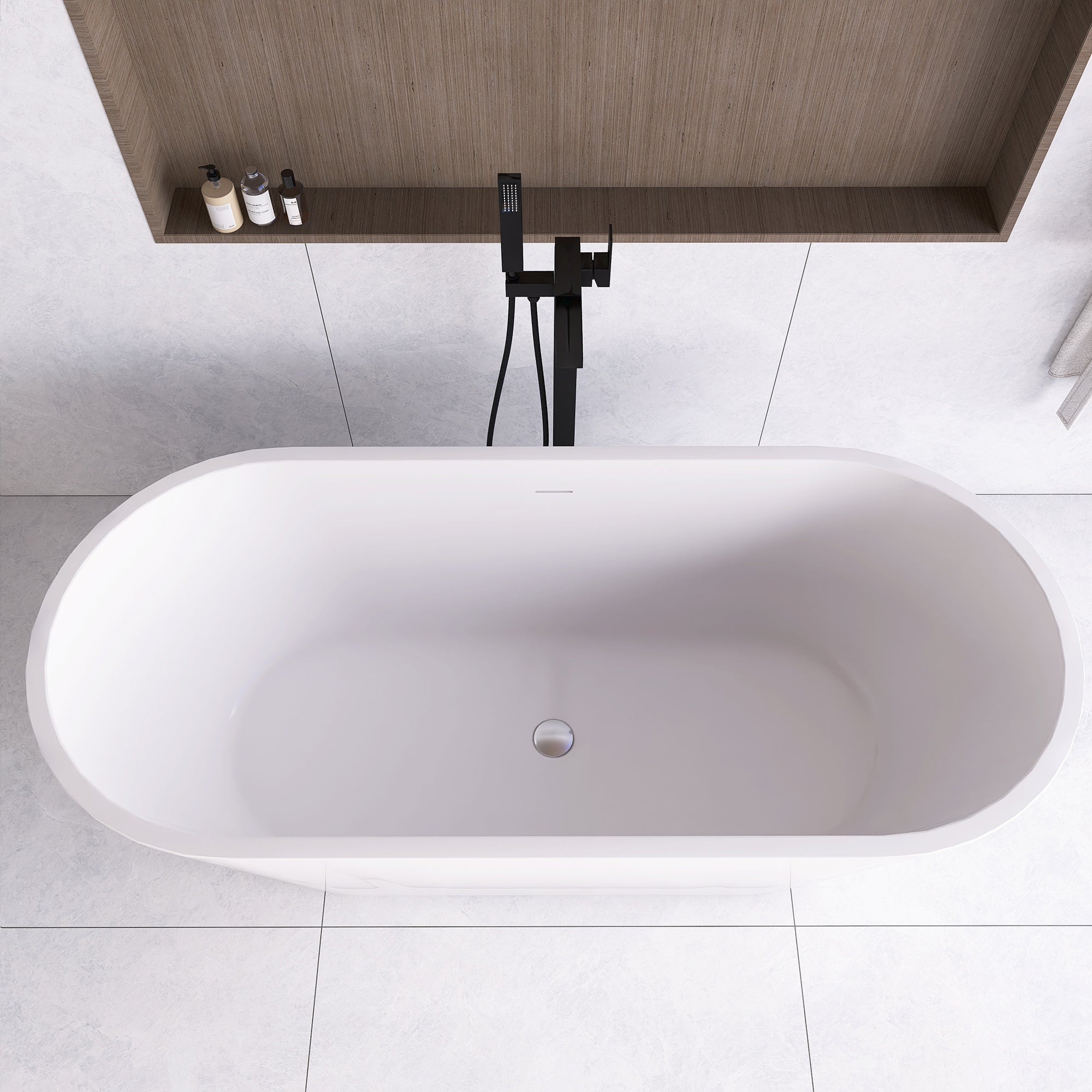 51 in. Acrylic Flatbottom Non-Whirlpool Bathtub in White