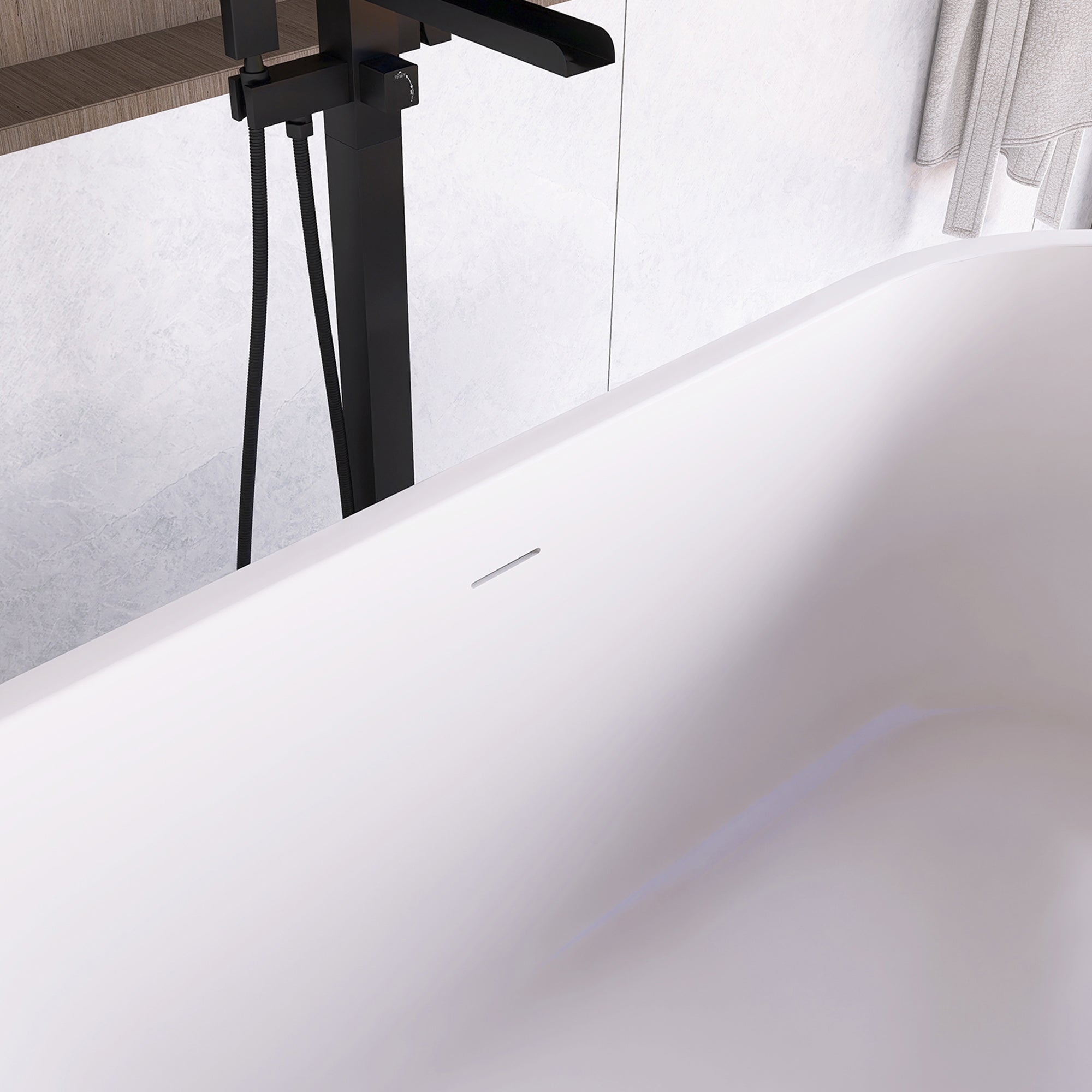 51 in. Acrylic Flatbottom Non-Whirlpool Bathtub in White