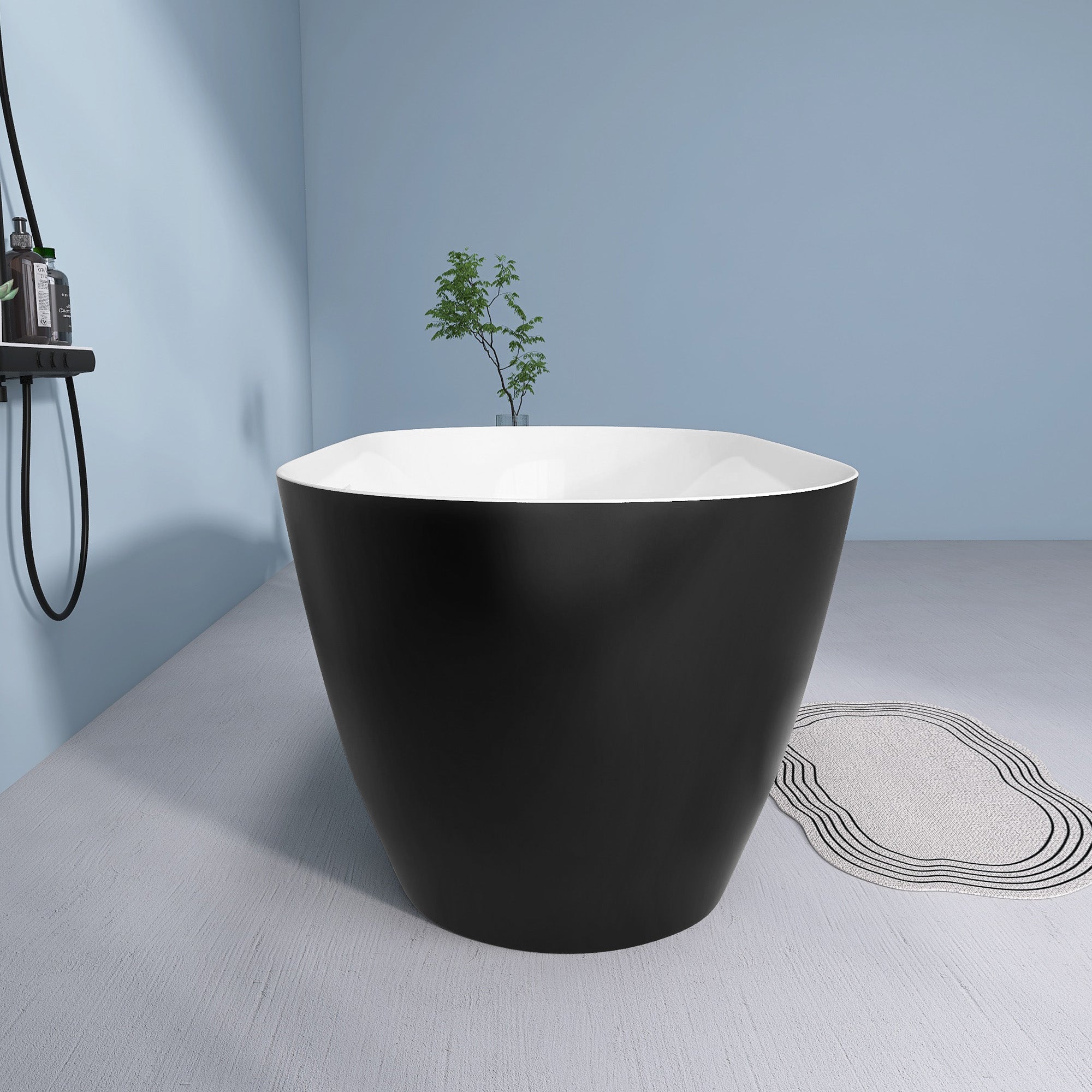 51 Inch Acrylic FreeStanding Soaking Bathtub with Drain and Adjustable Support Legs