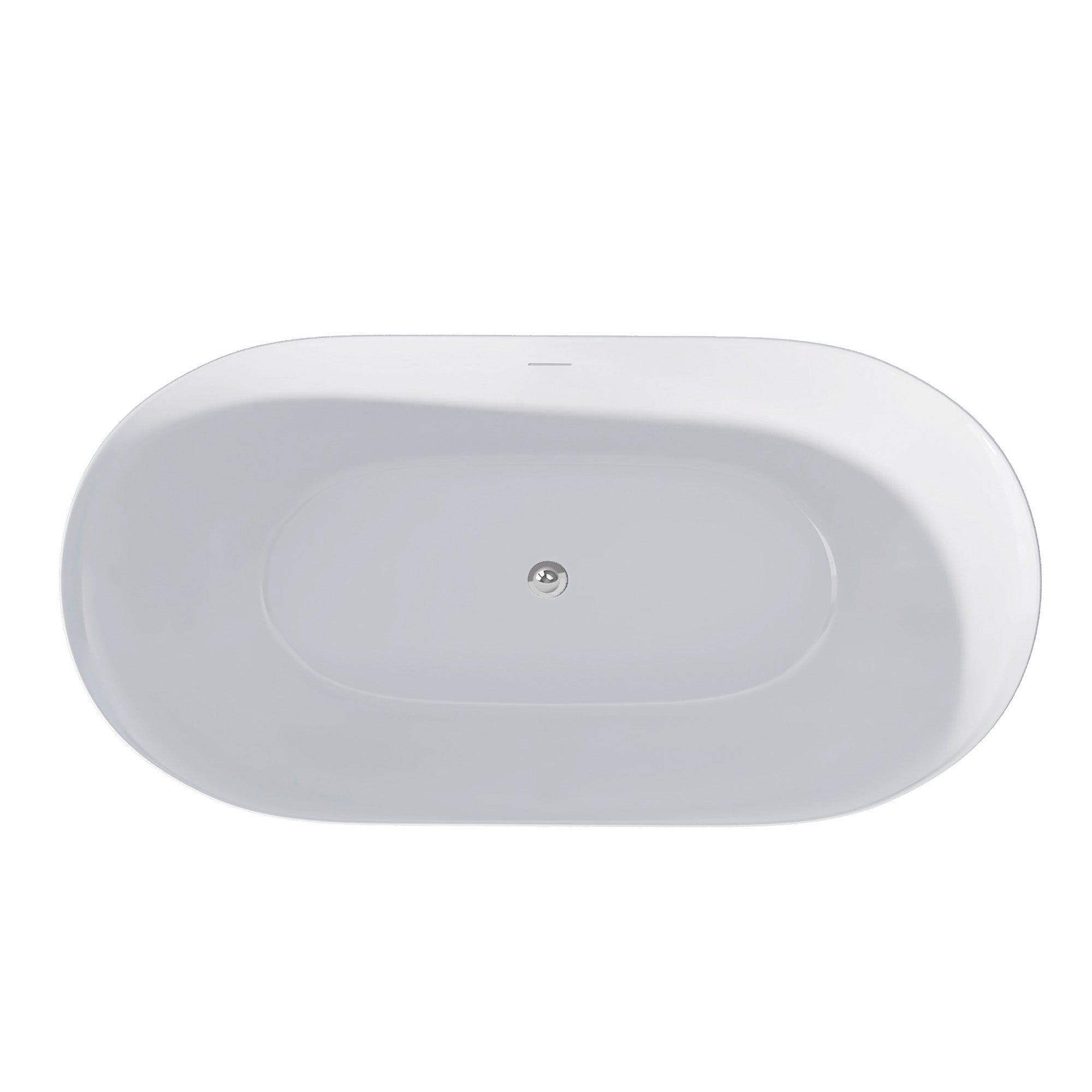 51 Inch Acrylic FreeStanding Soaking Bathtub with Drain and Adjustable Support Legs