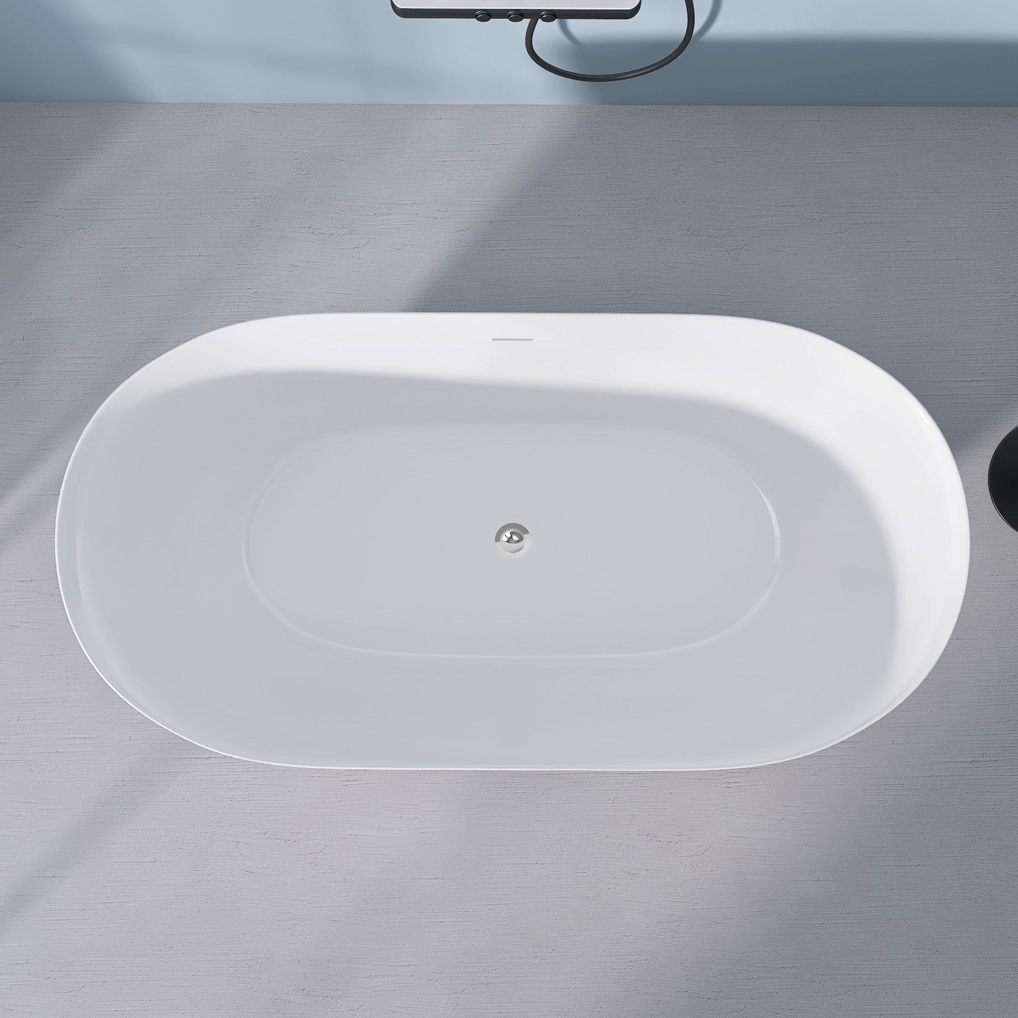 51 Inch Acrylic FreeStanding Soaking Bathtub with Drain and Adjustable Support Legs