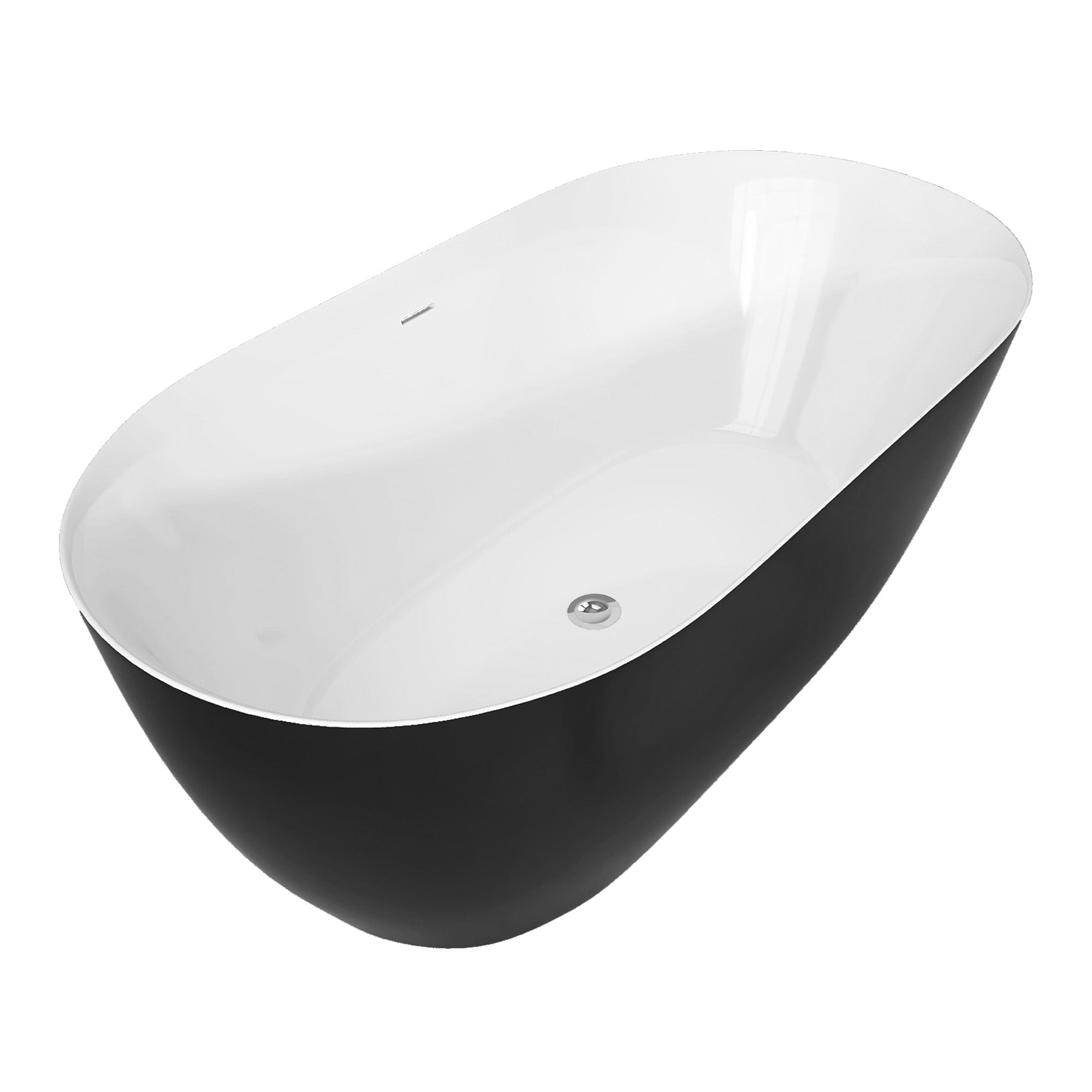51 Inch Acrylic FreeStanding Soaking Bathtub with Drain and Adjustable Support Legs