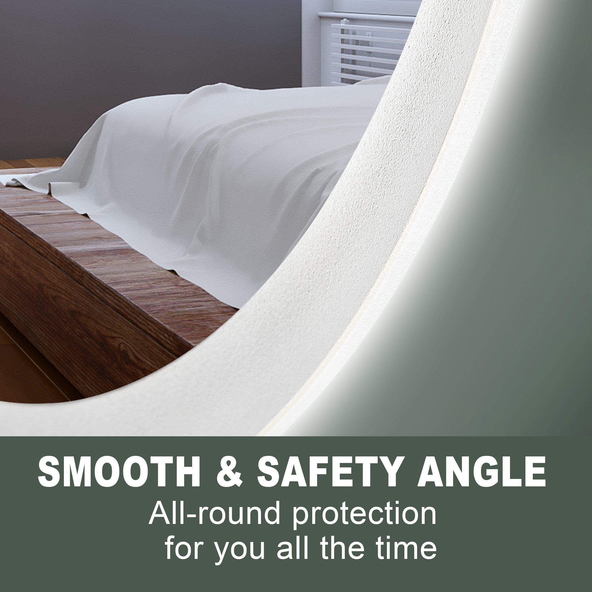 24 in. W x 40 in. H Glass Bathroom Mirror in 	Natural with Lights and Mirror