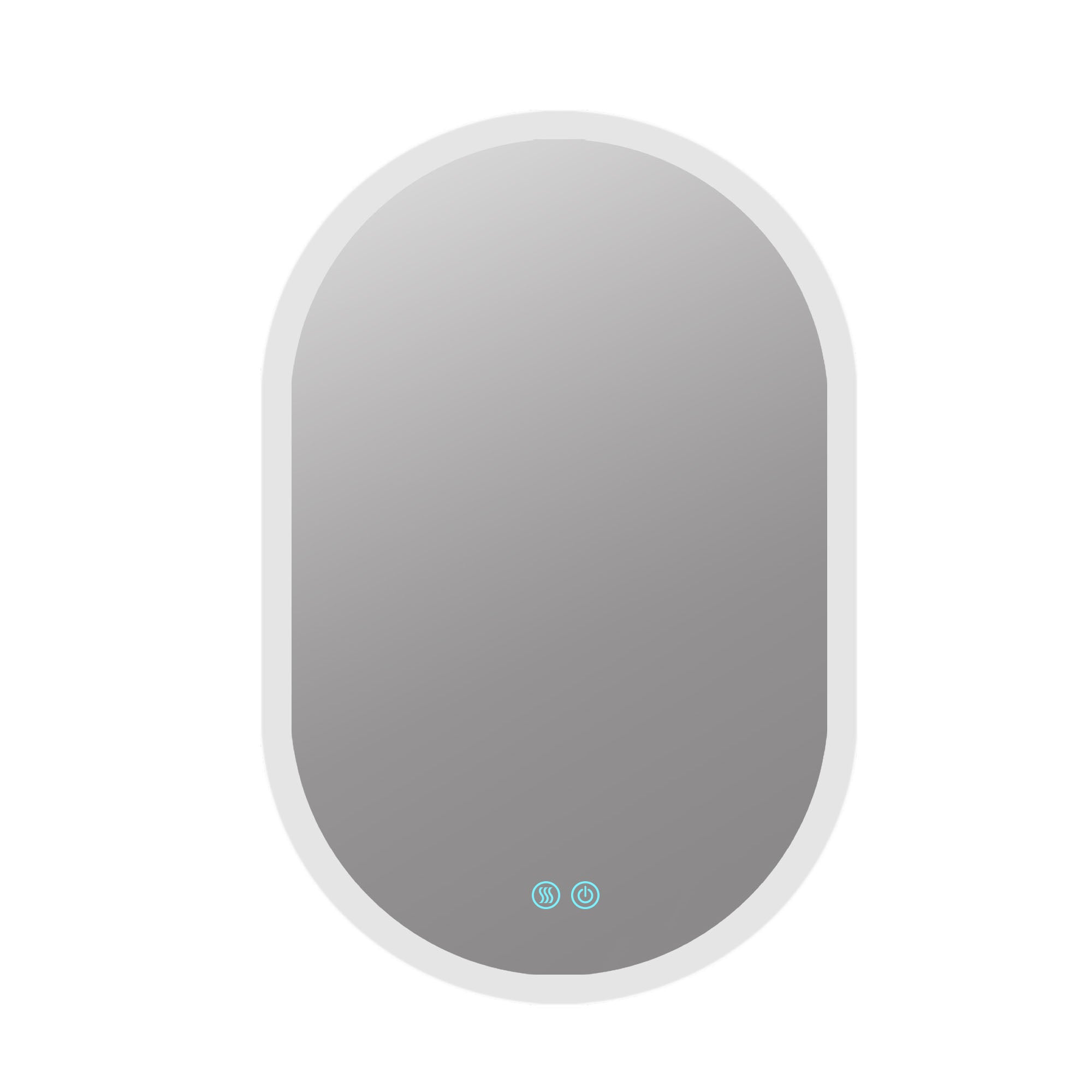 24 in. W x 40 in. H Glass Bathroom Mirror in 	Natural with Lights and Mirror
