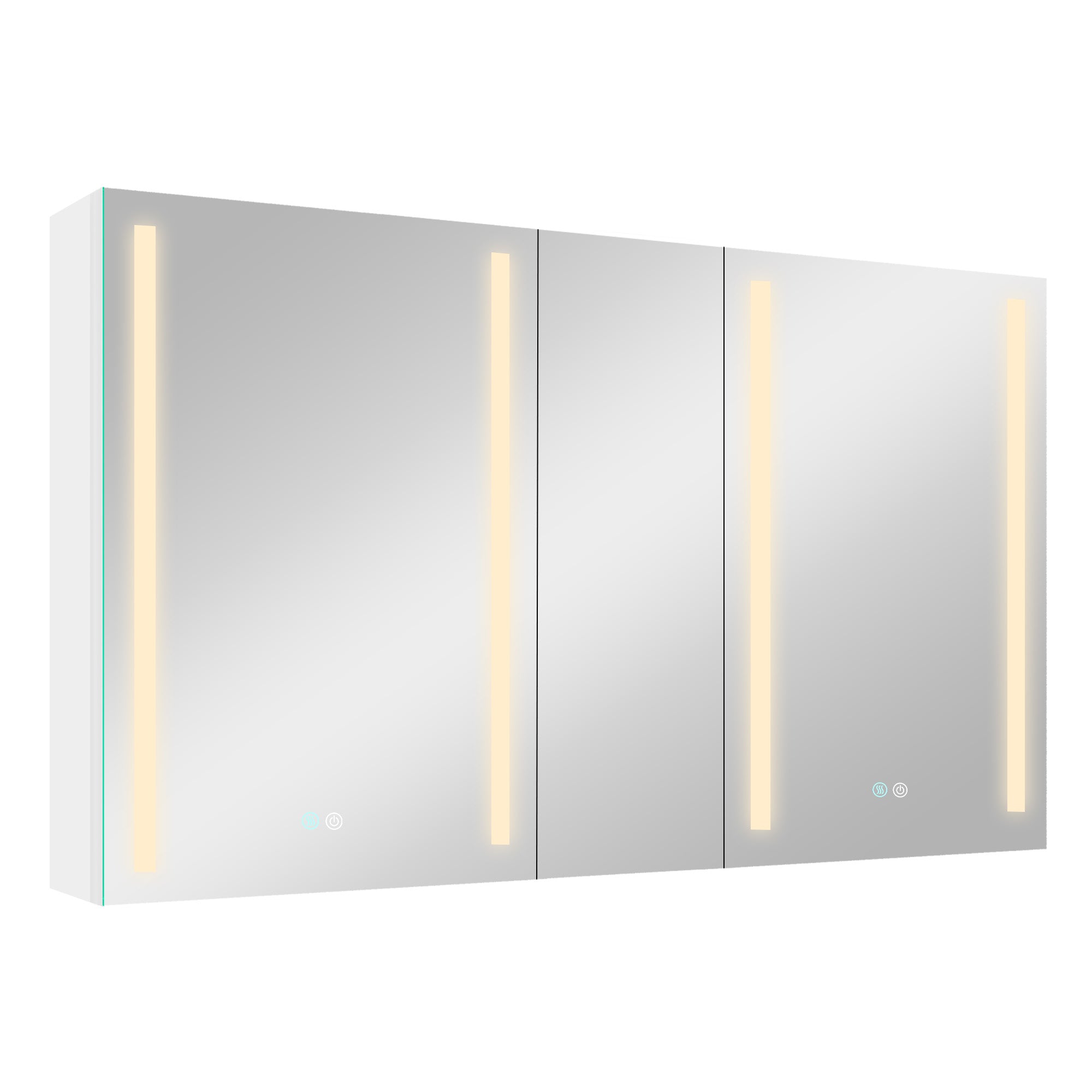 40 in. W x 30 in. H Aluminum Surface Mount Medicine Cabinet with Two Doors and Mirror and Glass Shelf