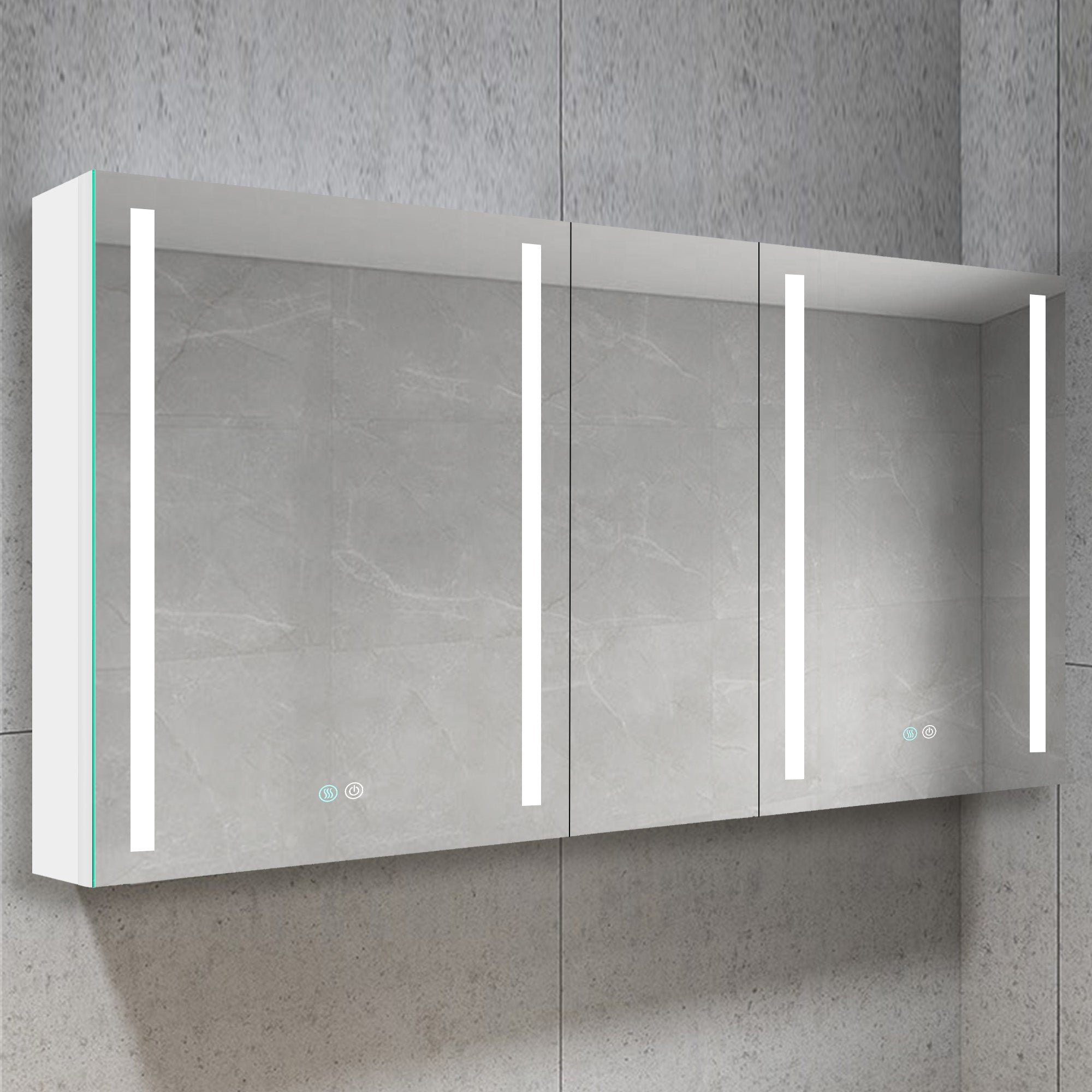 40 in. W x 30 in. H Aluminum Surface Mount Medicine Cabinet with Two Doors and Mirror and Glass Shelf