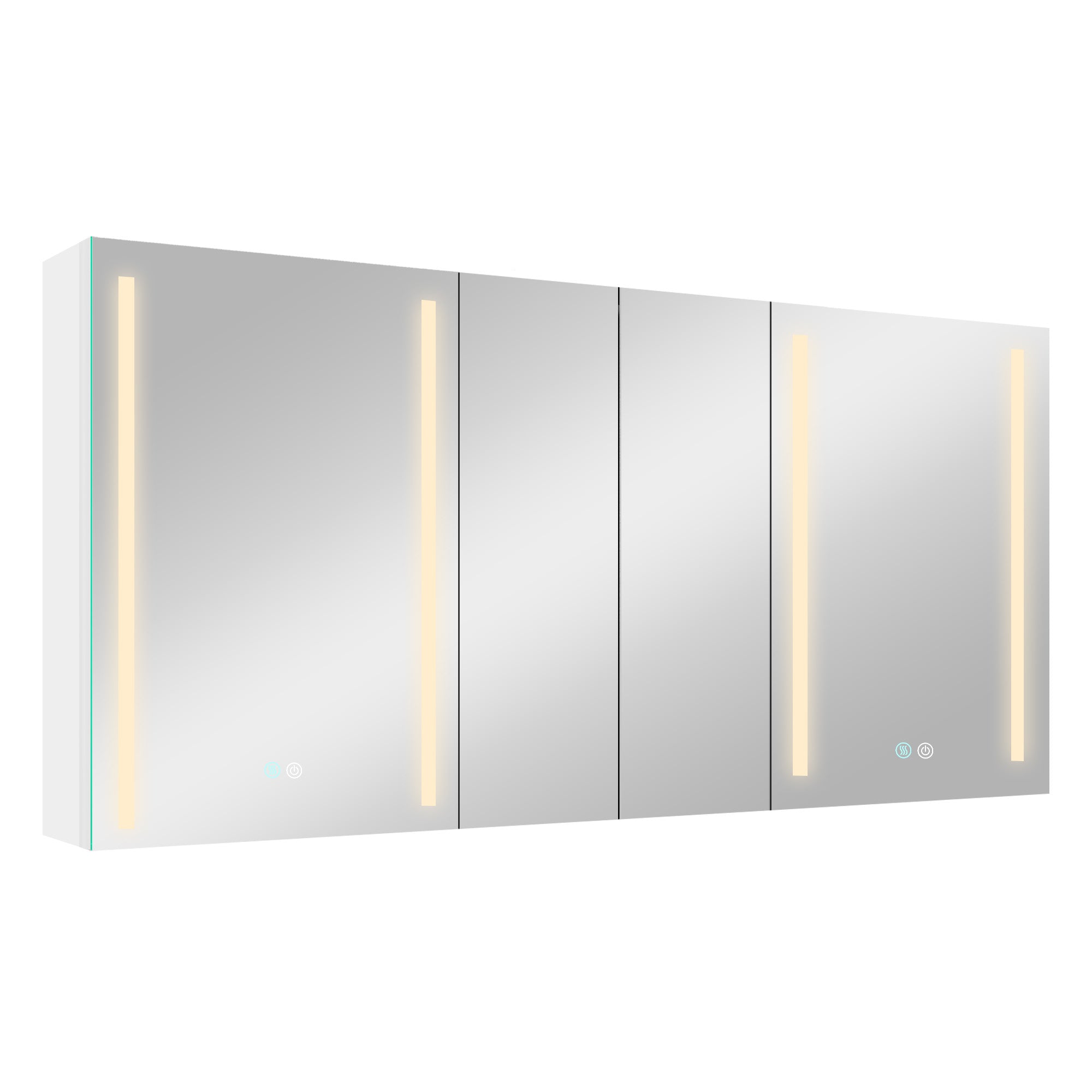 40 in. W x 30 in. H Aluminum Surface Mount Medicine Cabinet with Two Doors and Mirror and Glass Shelf