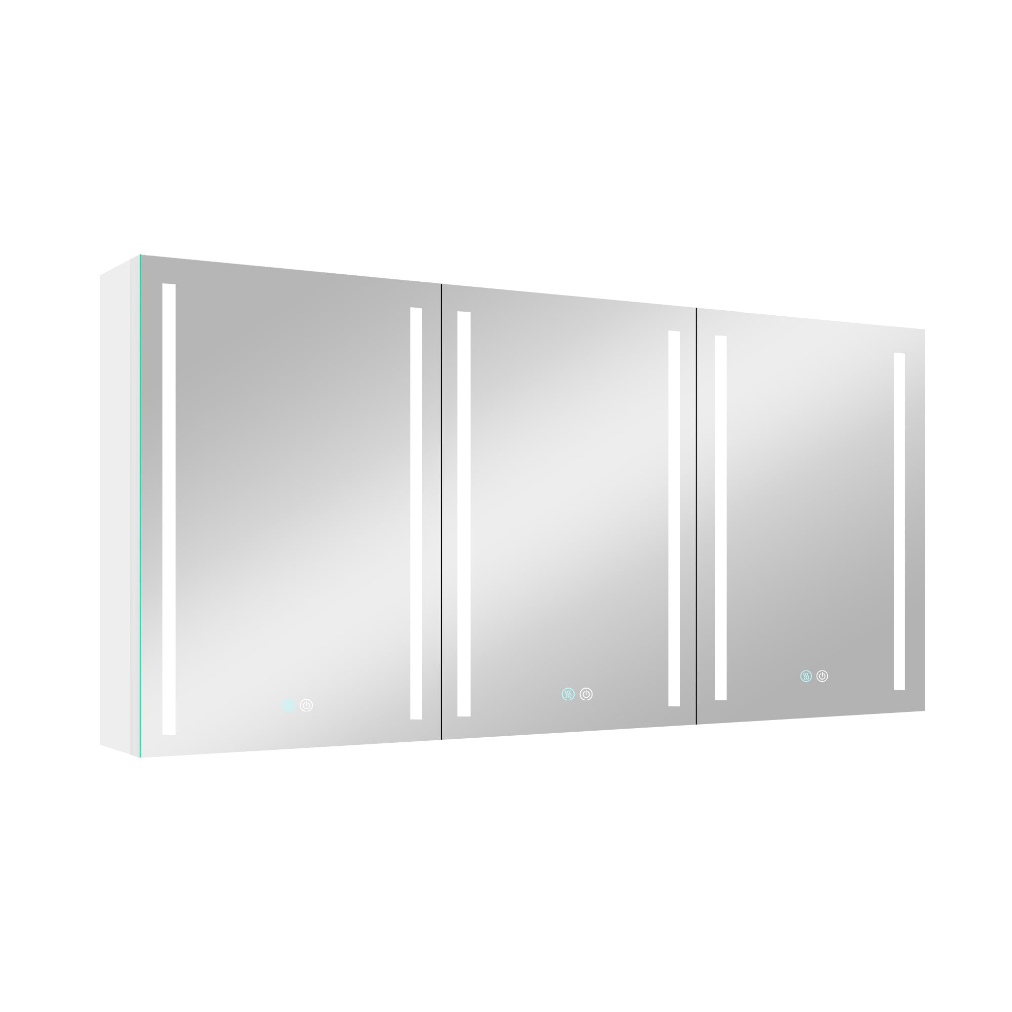 40 in. W x 30 in. H Aluminum Surface Mount Medicine Cabinet with Two Doors and Mirror and Glass Shelf