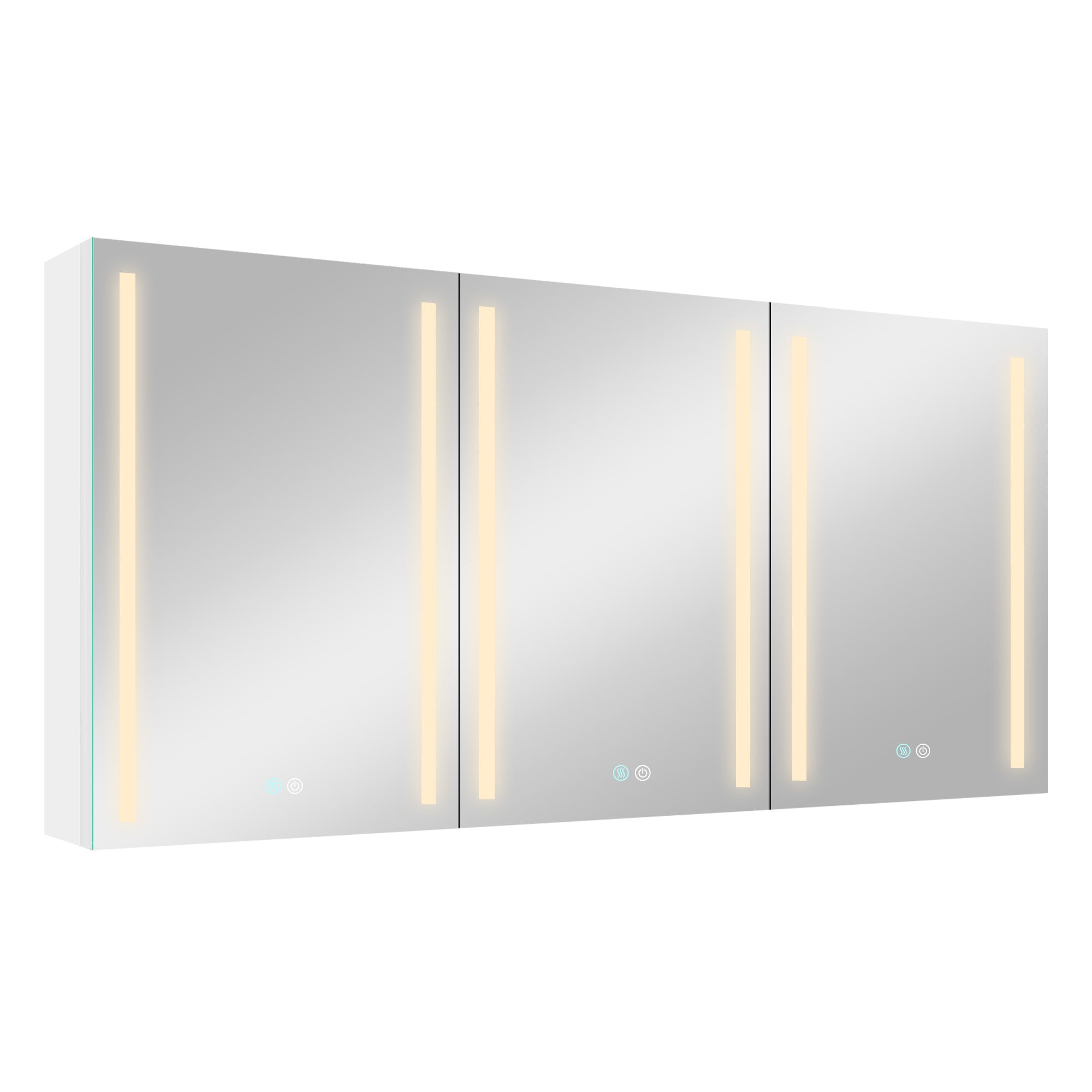 40 in. W x 30 in. H Aluminum Surface Mount Medicine Cabinet with Two Doors and Mirror and Glass Shelf
