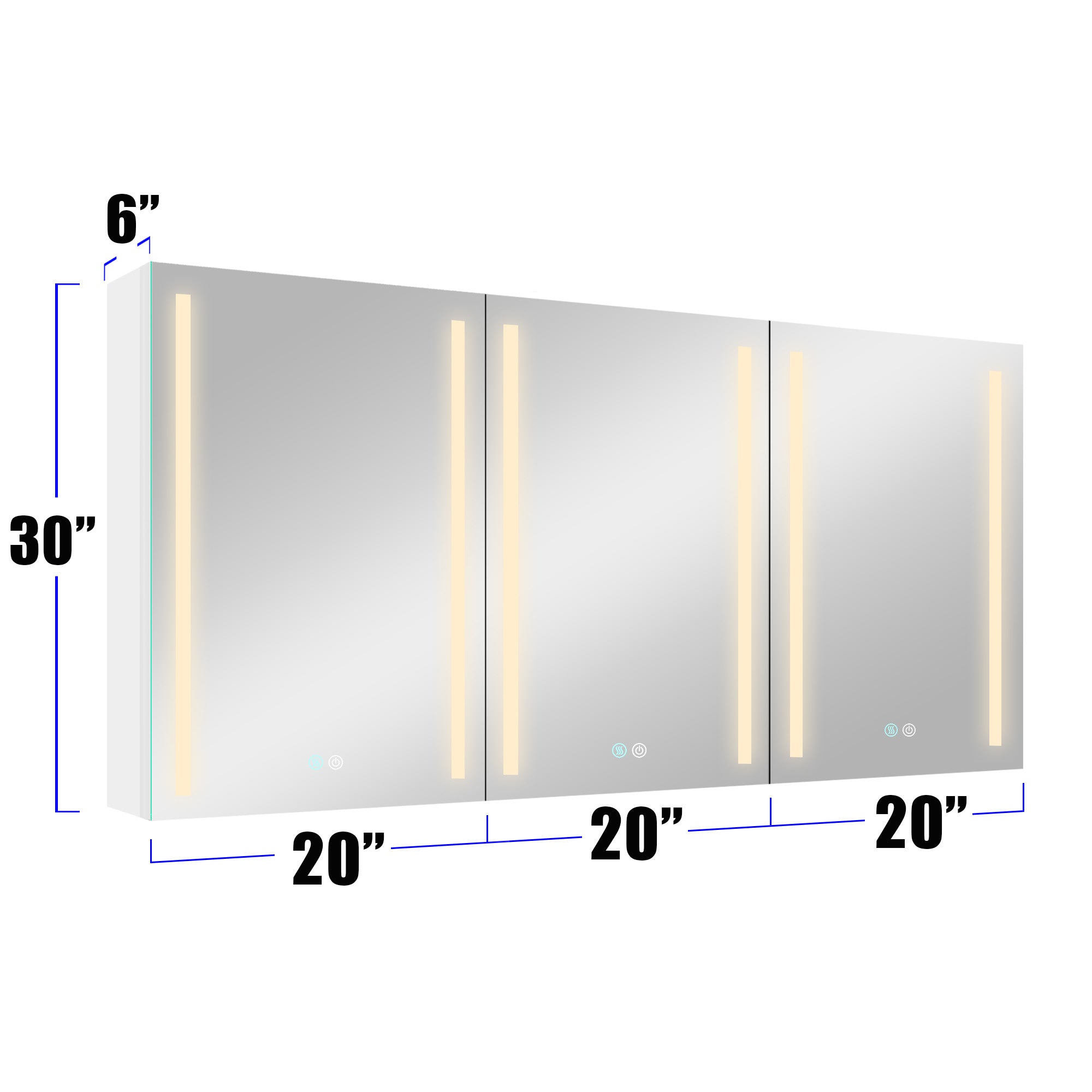 40 in. W x 30 in. H Aluminum Surface Mount Medicine Cabinet with Two Doors and Mirror and Glass Shelf