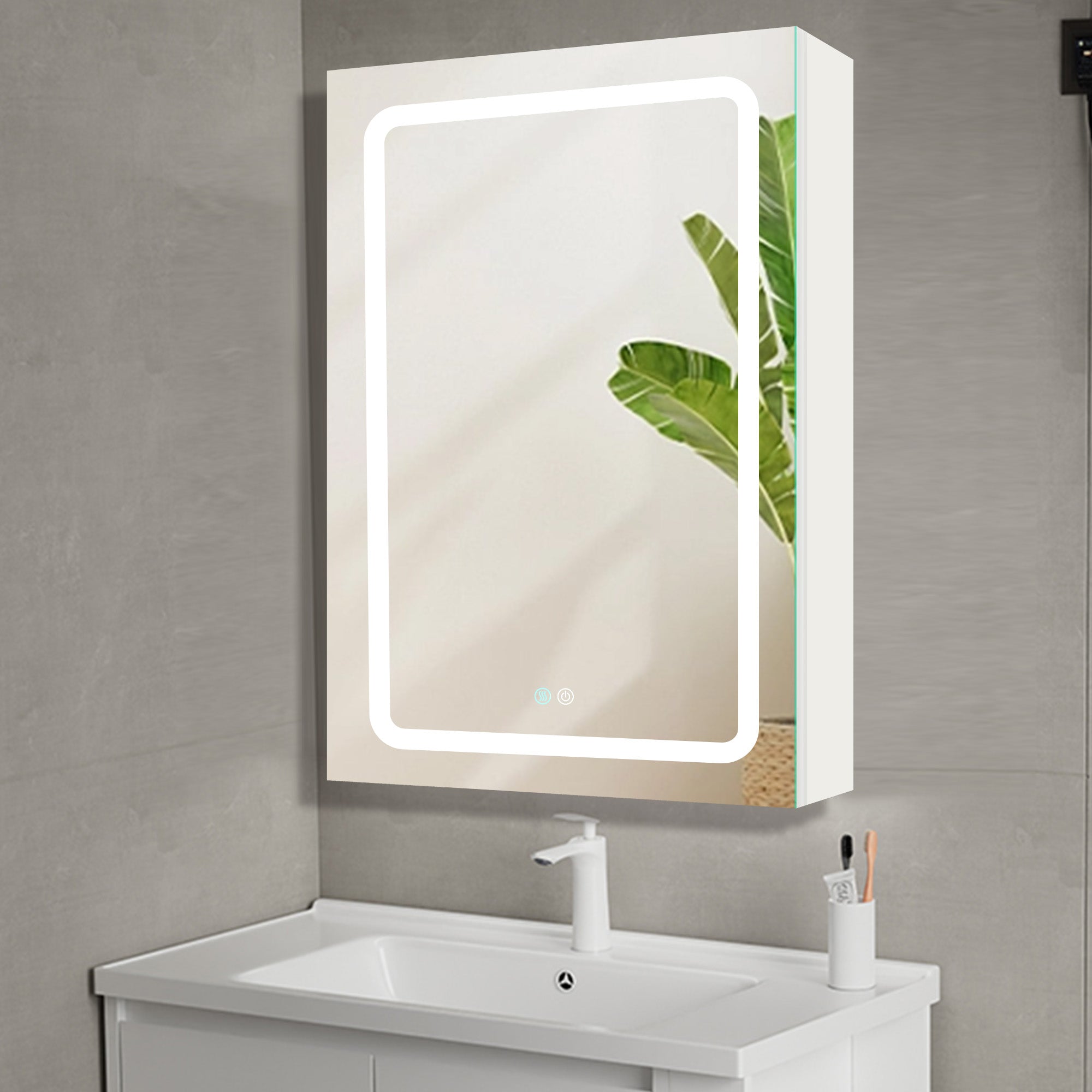 20 in.W x 30 in. H Aluminum Surface Mounted Medicine Cabinet with Doors and Mirrors