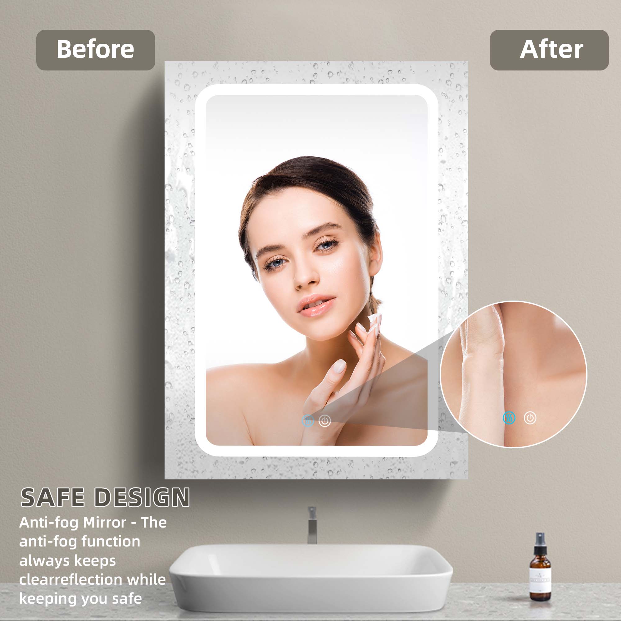 20 in.W x 30 in. H Aluminum Surface Mounted Medicine Cabinet with Doors and Mirrors