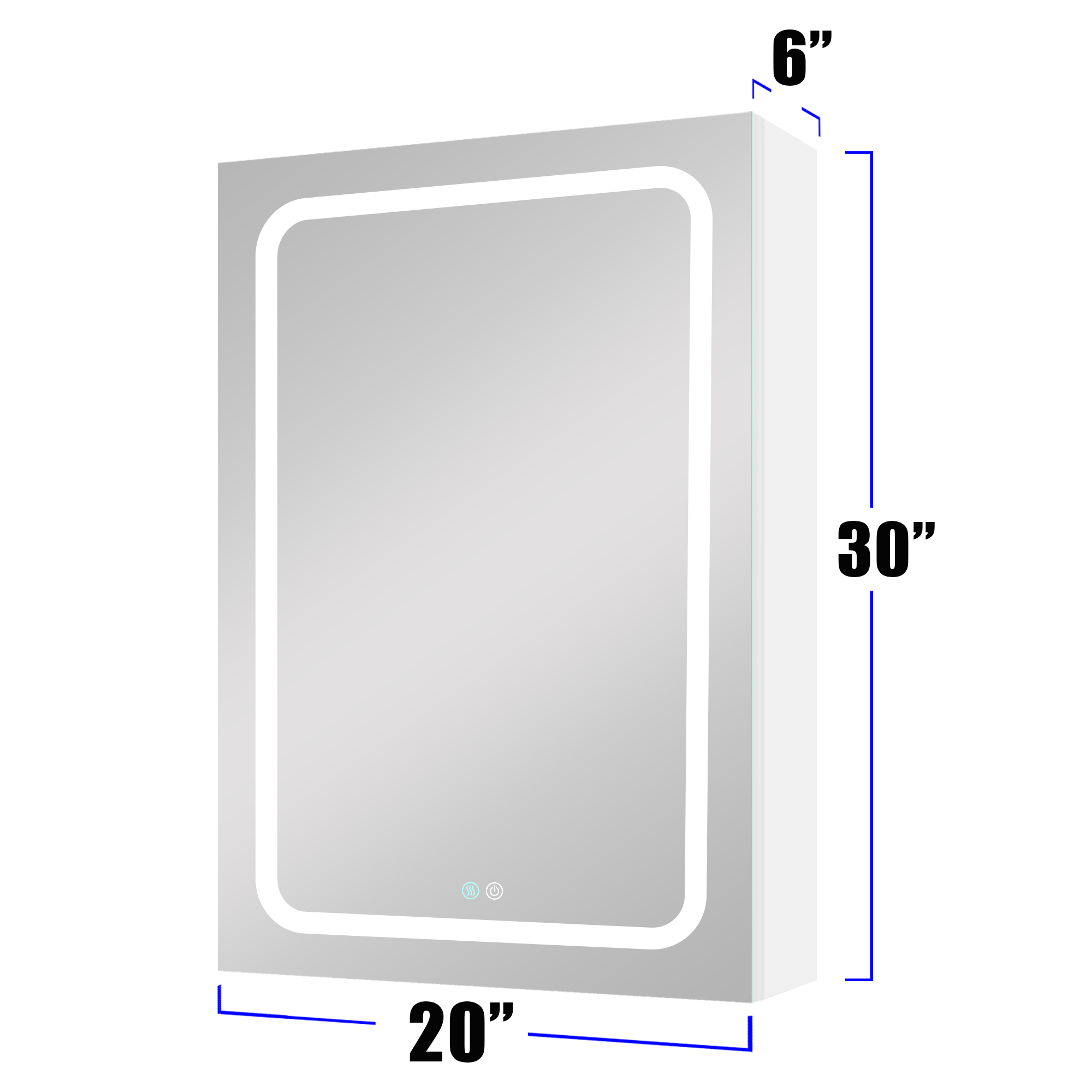 20 in.W x 30 in. H Aluminum Surface Mounted Medicine Cabinet with Doors and Mirrors