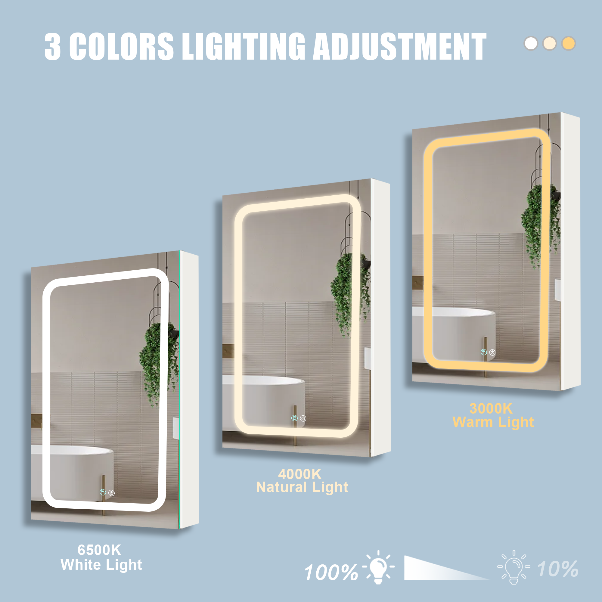 20 in.W x 30 in. H Aluminum Surface Mounted Medicine Cabinet with Doors and Mirrors