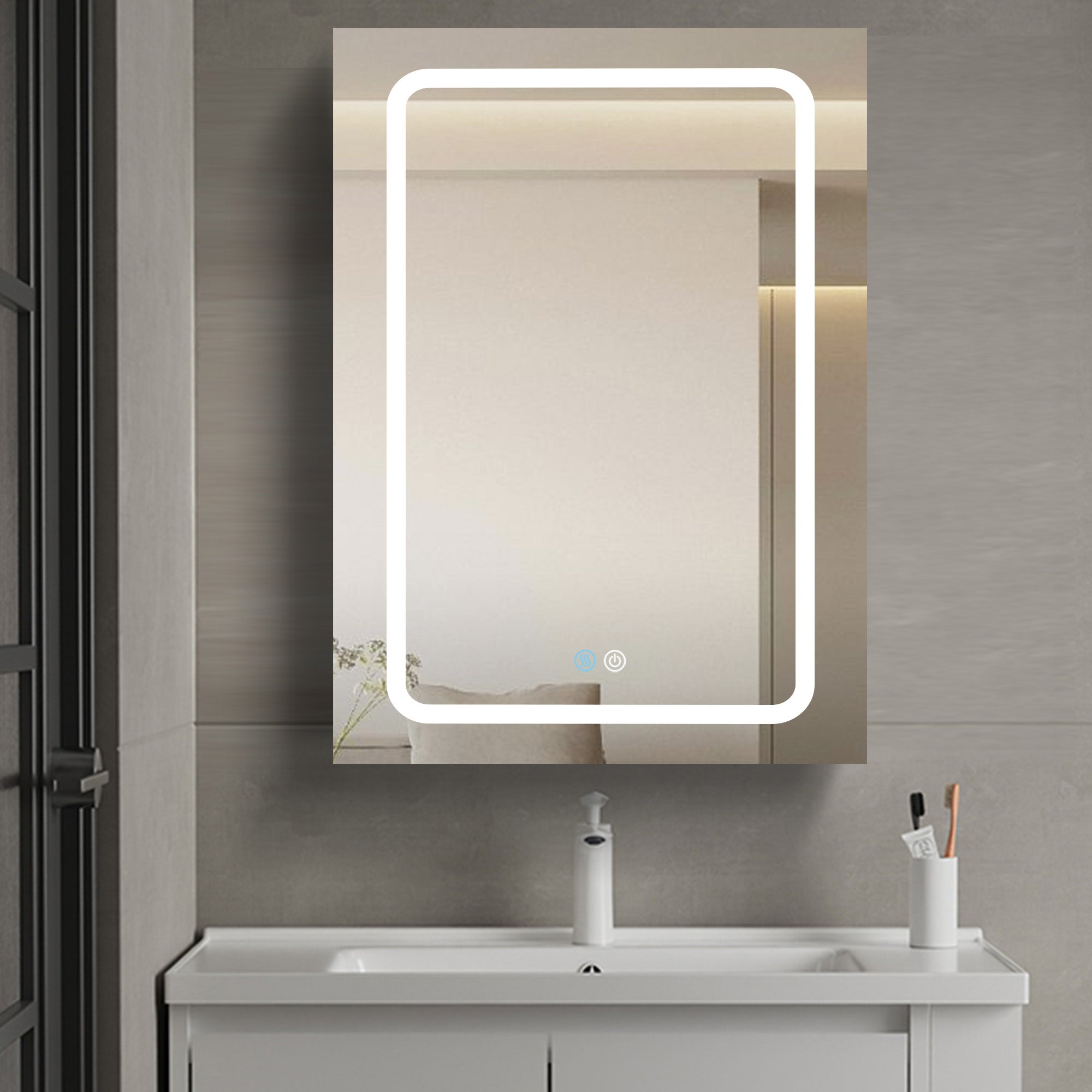 20 in.W x 30 in. H Aluminum Surface Mounted Medicine Cabinet with Doors and Mirrors