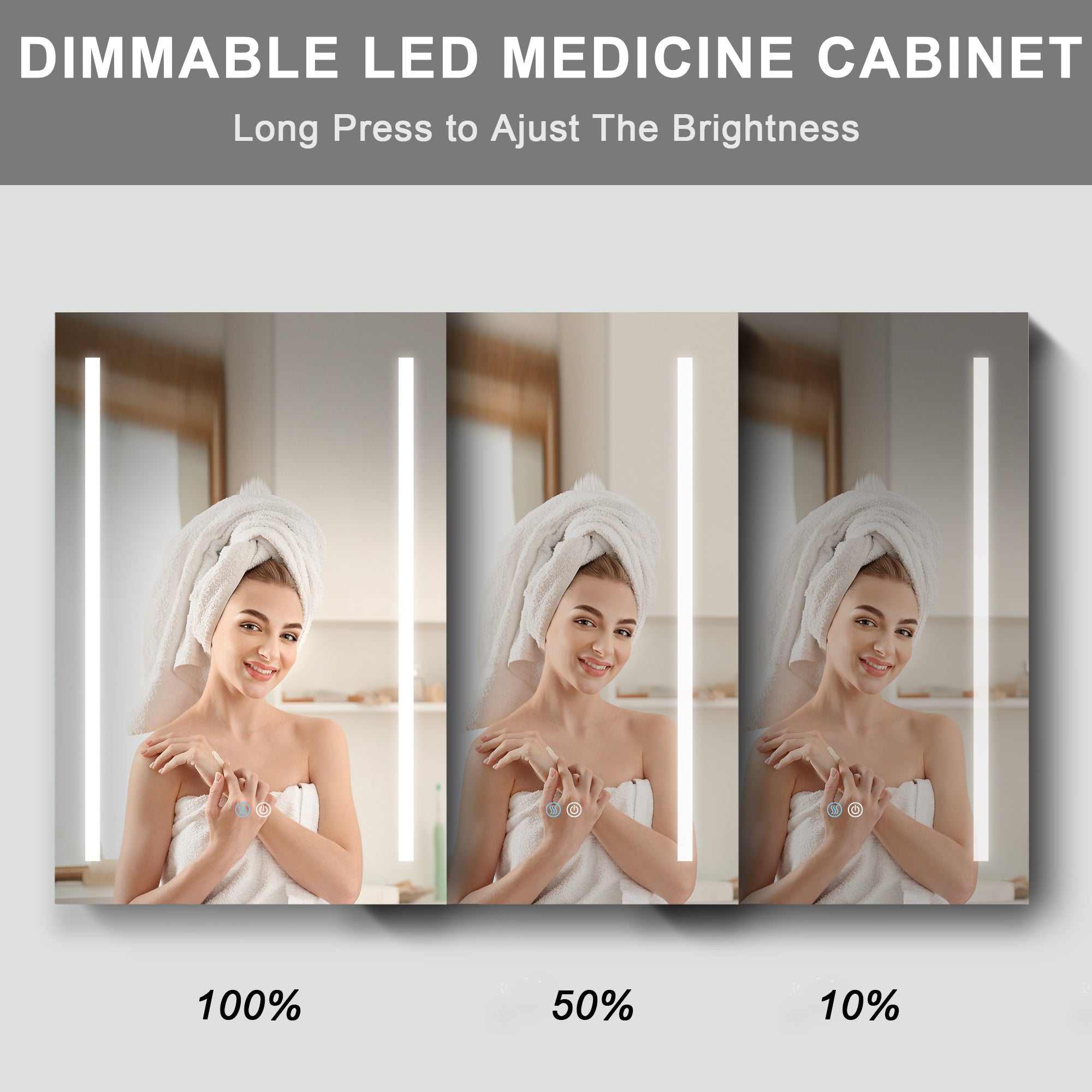 20 in.W x 30 in. H Aluminum Surface Mounted Medicine Cabinet with Doors and Mirrors