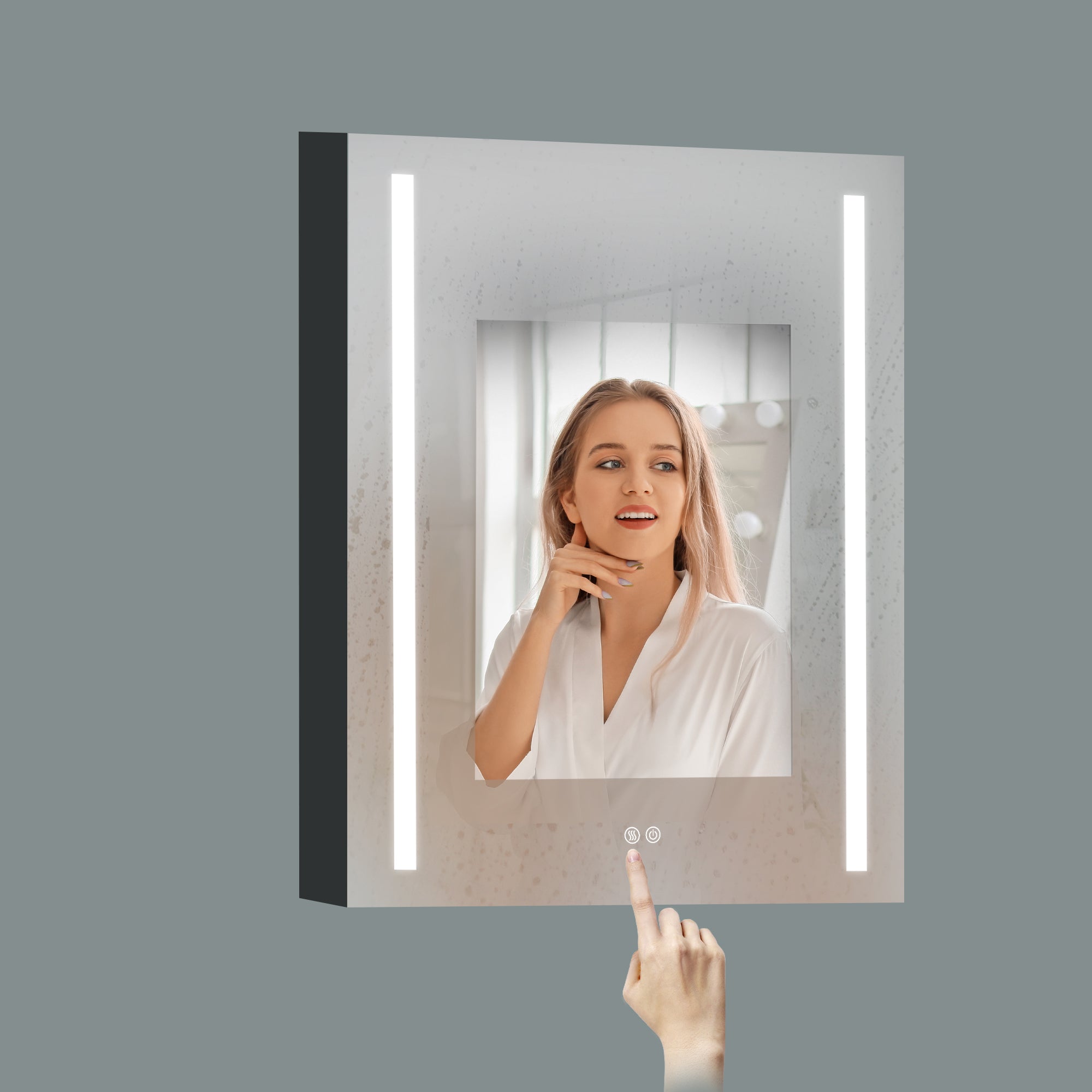 20 in.W x 30 in. H Aluminum Surface Mounted Medicine Cabinet with Doors and Mirrors