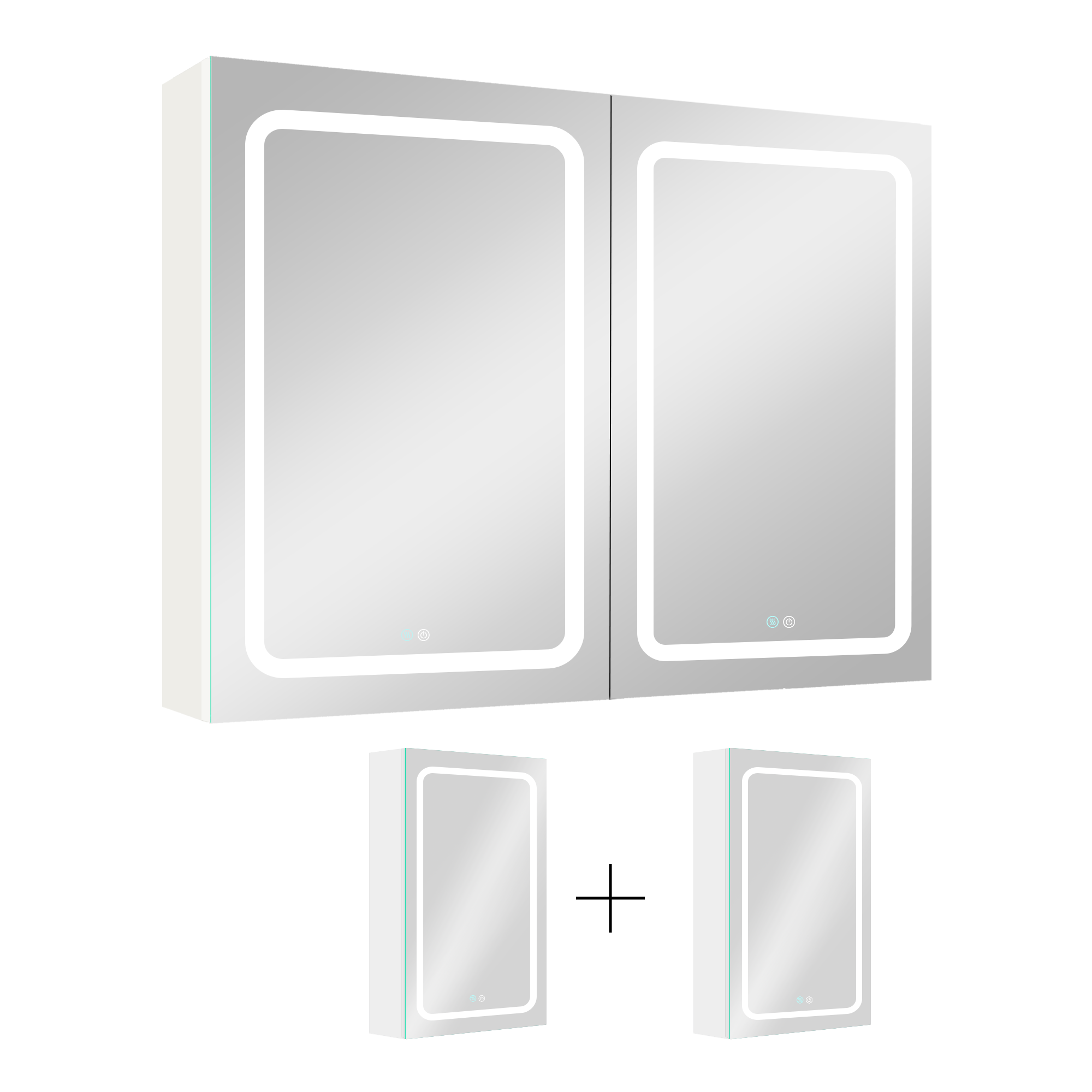 20 in.W x 30 in. H Aluminum Surface Mounted Medicine Cabinet with Doors and Mirrors