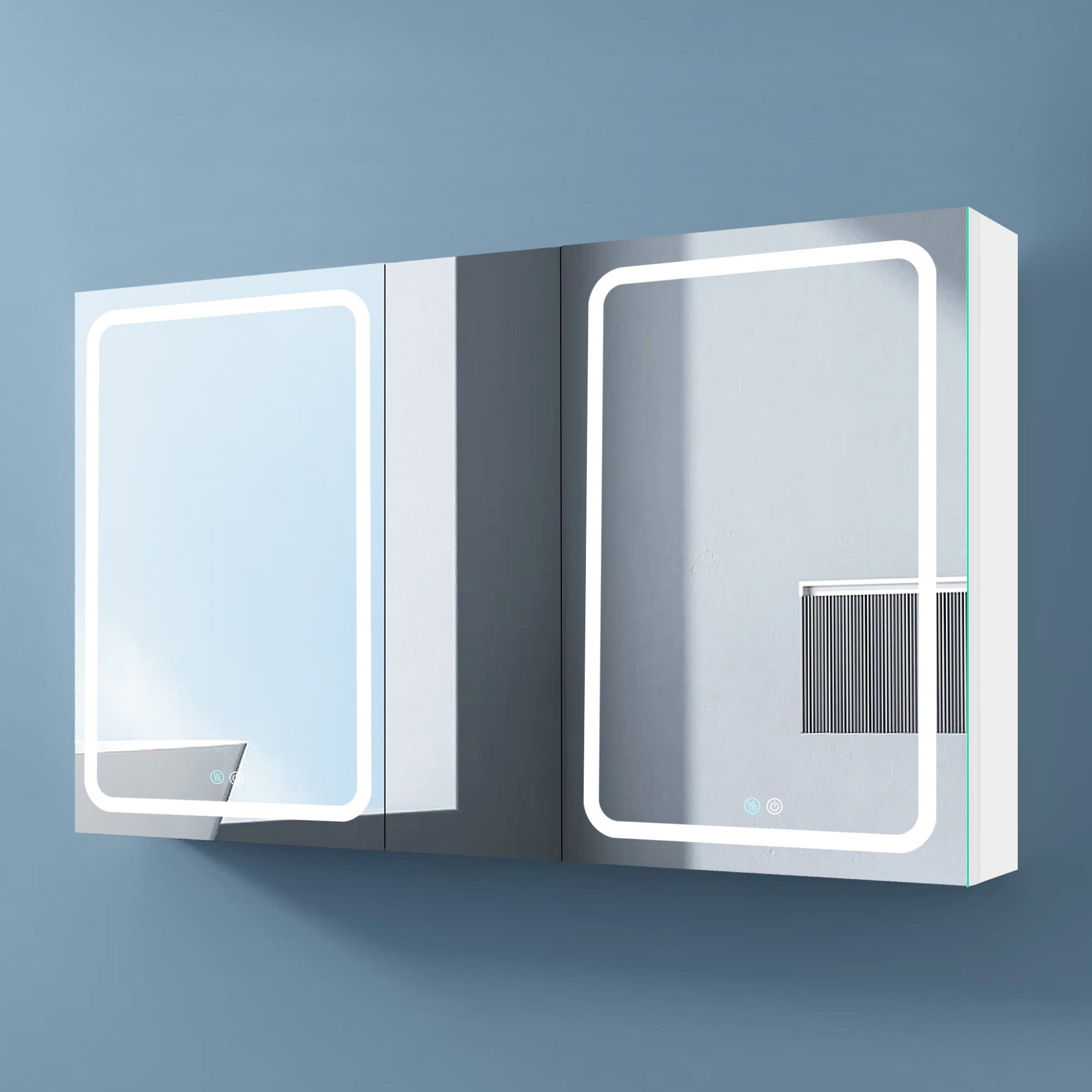 20 in.W x 30 in. H Aluminum Surface Mounted Medicine Cabinet with Doors and Mirrors