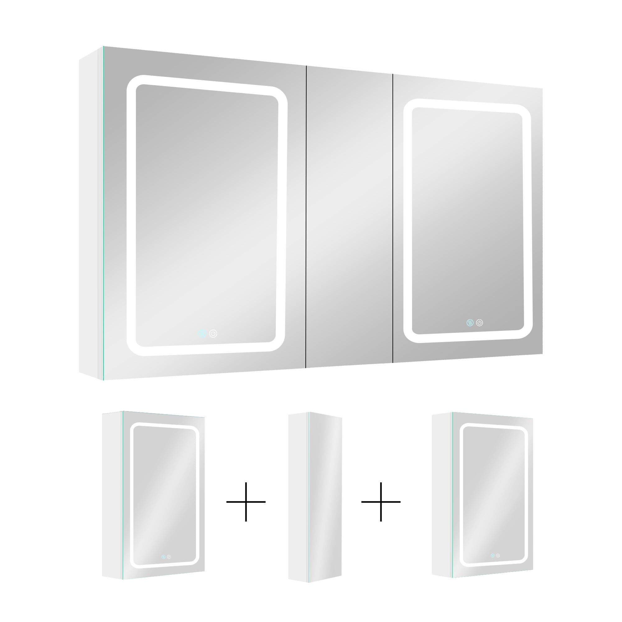 20 in.W x 30 in. H Aluminum Surface Mounted Medicine Cabinet with Doors and Mirrors