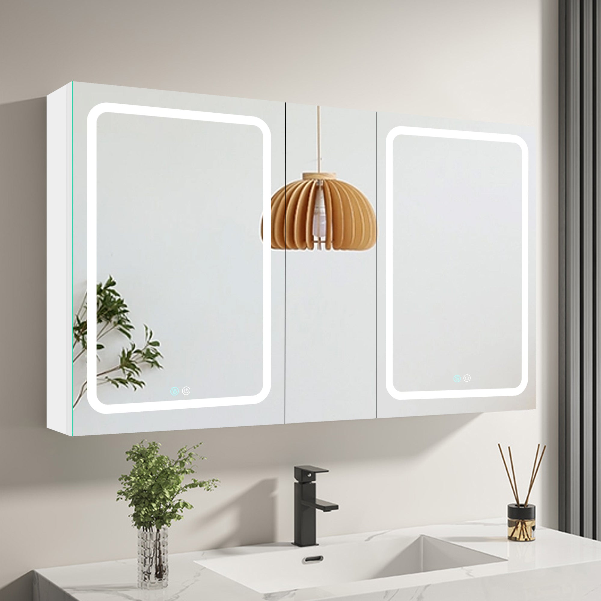 20 in.W x 30 in. H Aluminum Surface Mounted Medicine Cabinet with Doors and Mirrors