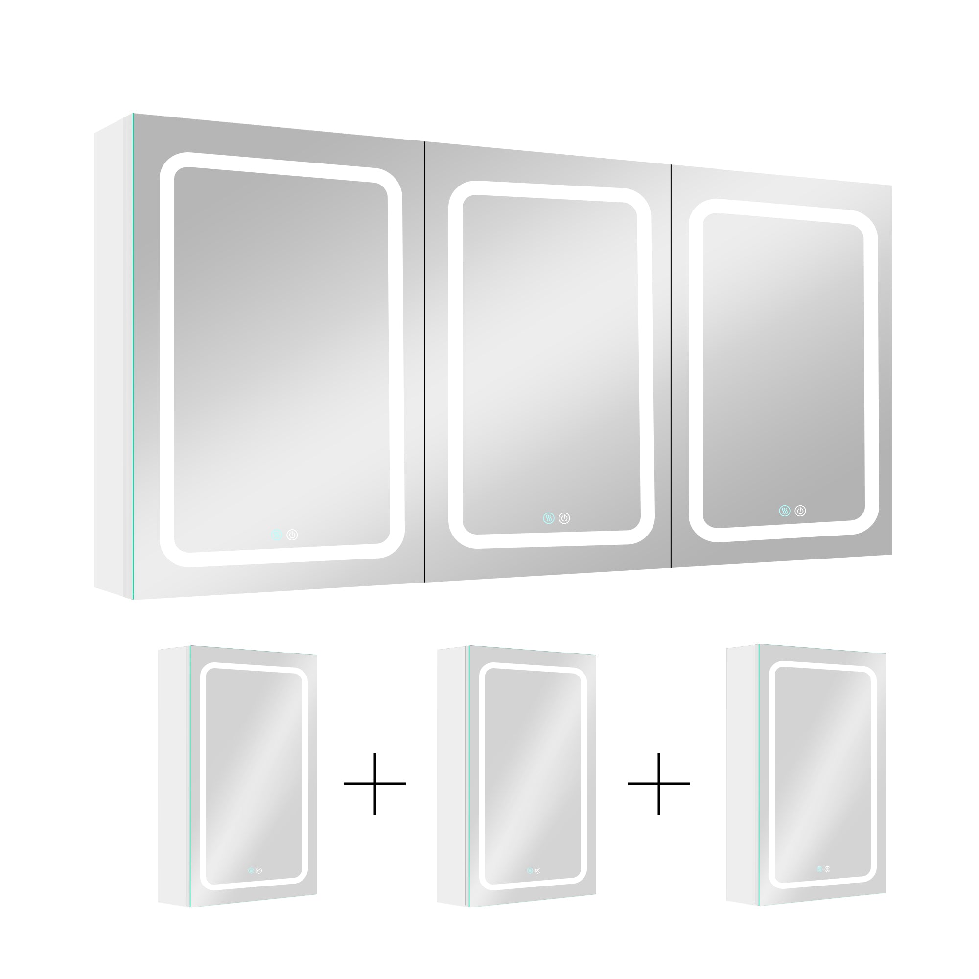 20 in.W x 30 in. H Aluminum Surface Mounted Medicine Cabinet with Doors and Mirrors