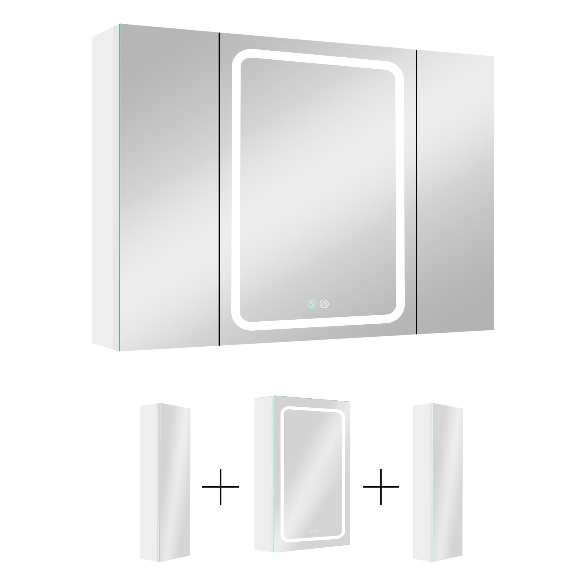 20 in.W x 30 in. H Aluminum Surface Mounted Medicine Cabinet with Doors and Mirrors