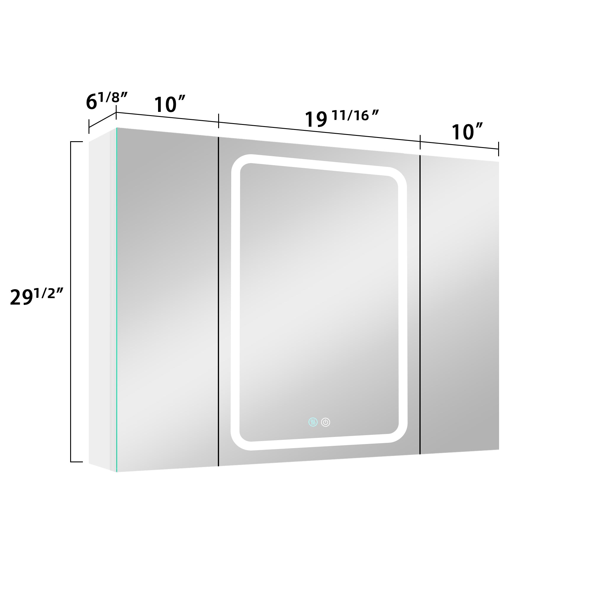 20 in.W x 30 in. H Aluminum Surface Mounted Medicine Cabinet with Doors and Mirrors